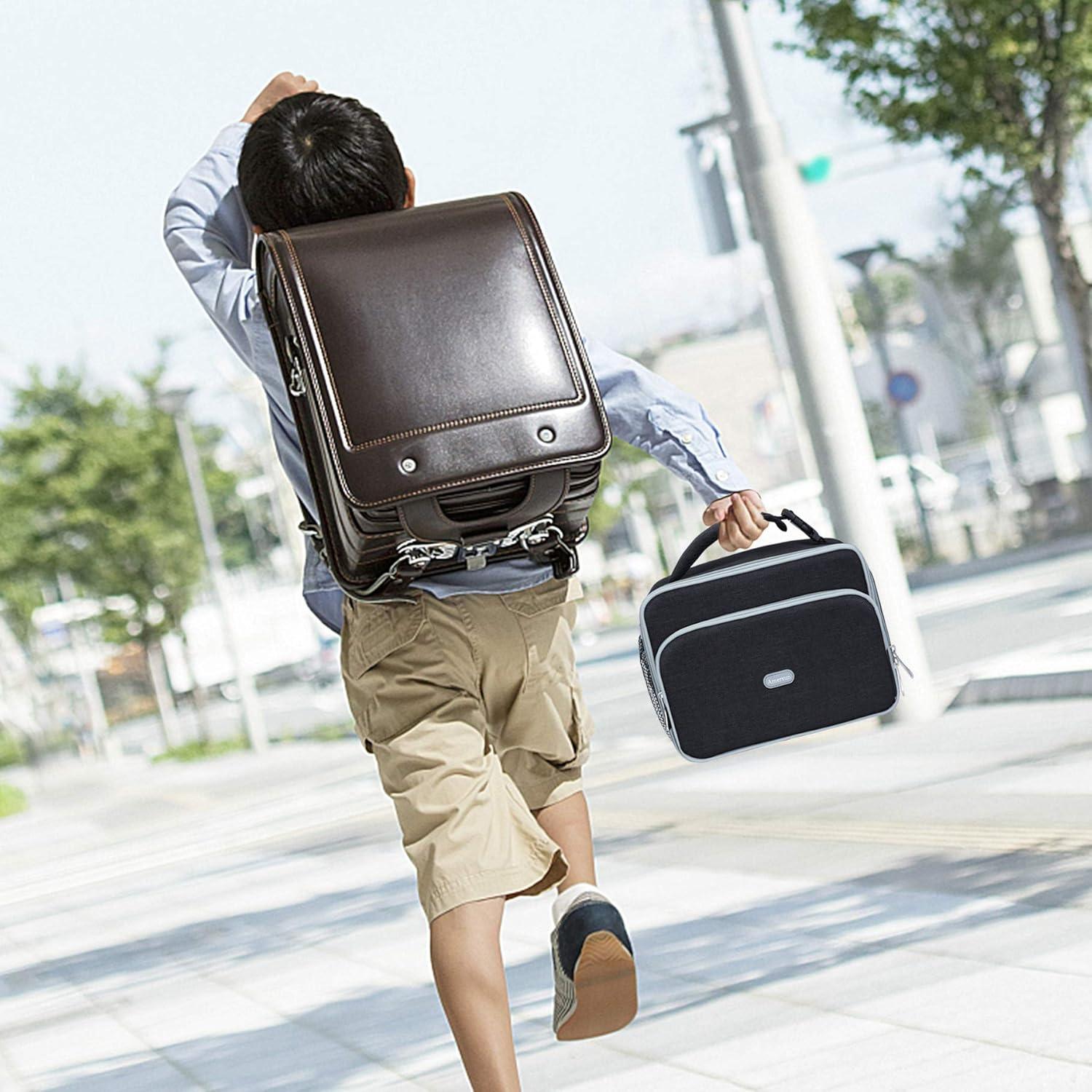 Caja de Almuerzo Aislada Amersun para Niños 4L Negra
