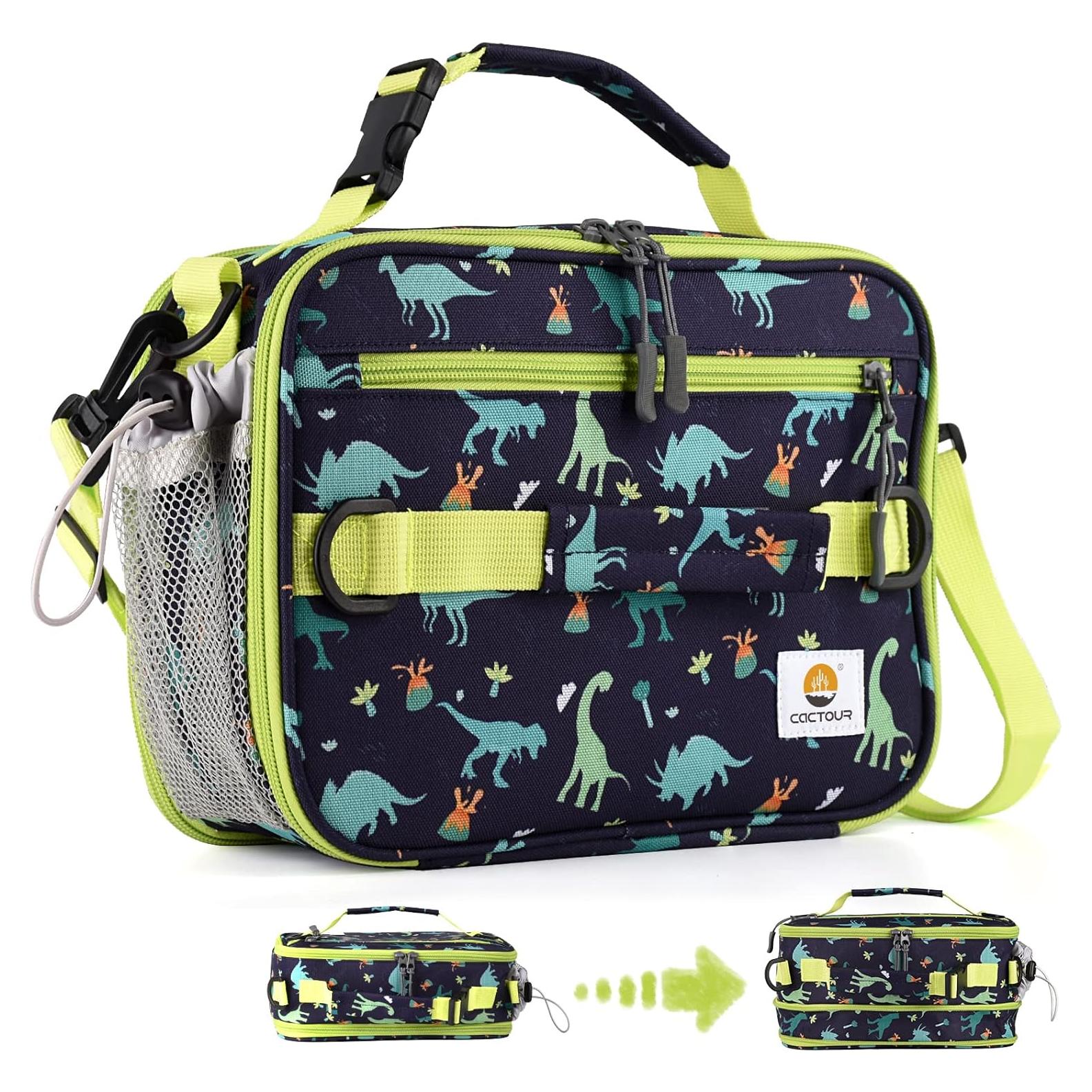 Bolsa de Almuerzo Aislada Expandible CaCTOUR Dinosaurio 27.9x20.9cm