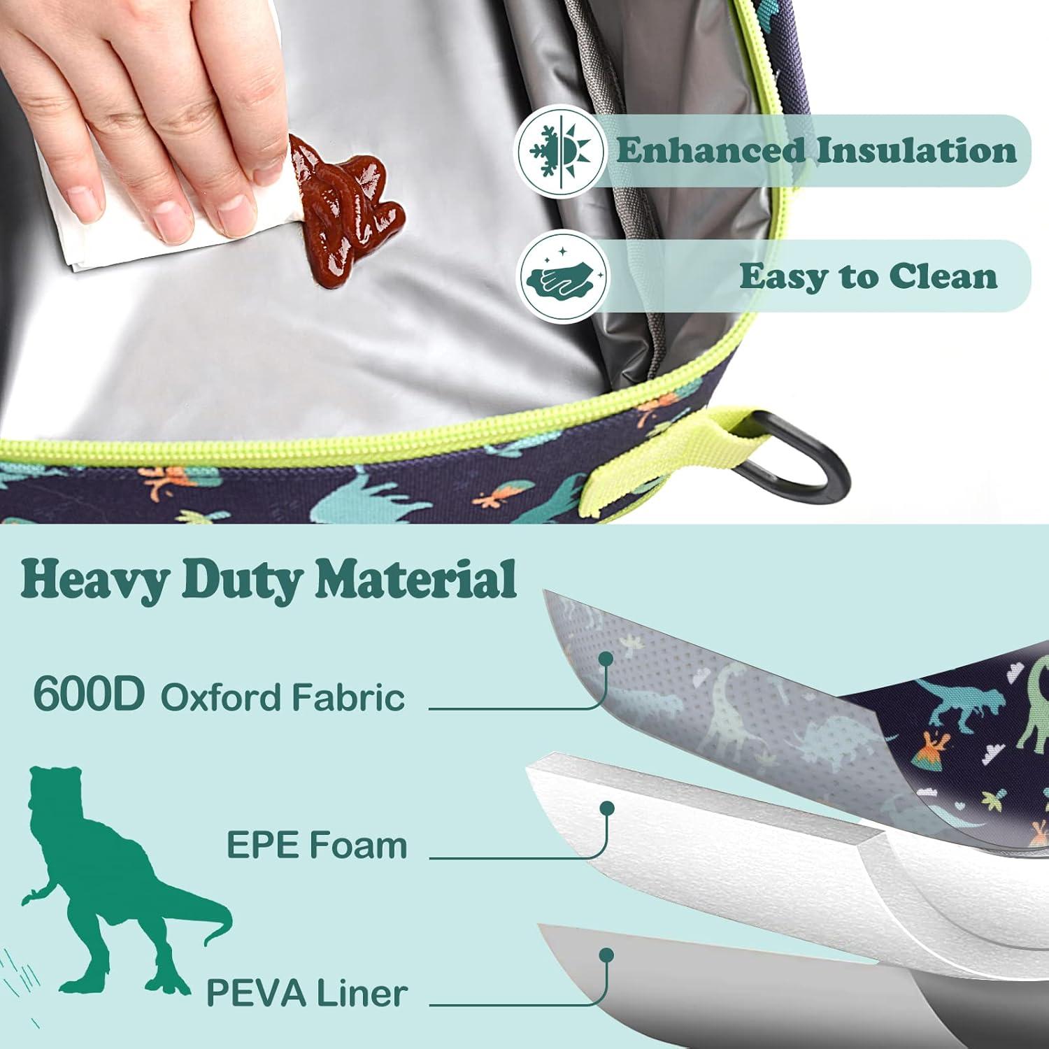 Bolsa de Almuerzo Aislada Expandible CaCTOUR Dinosaurio 27.9x20.9cm