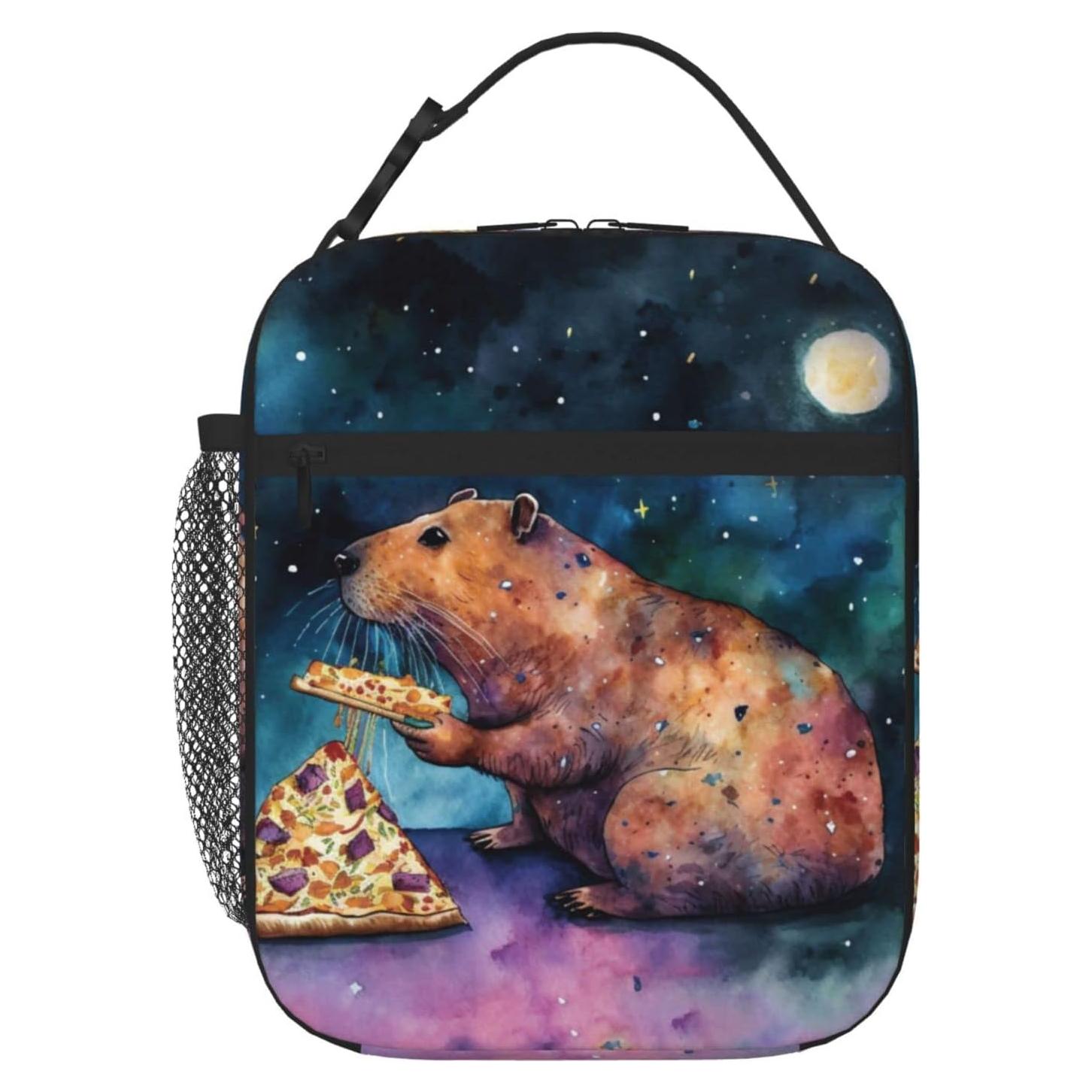 Bolsa de Almuerzo Aislada Tadxcjz Galaxy Pizza Capybara