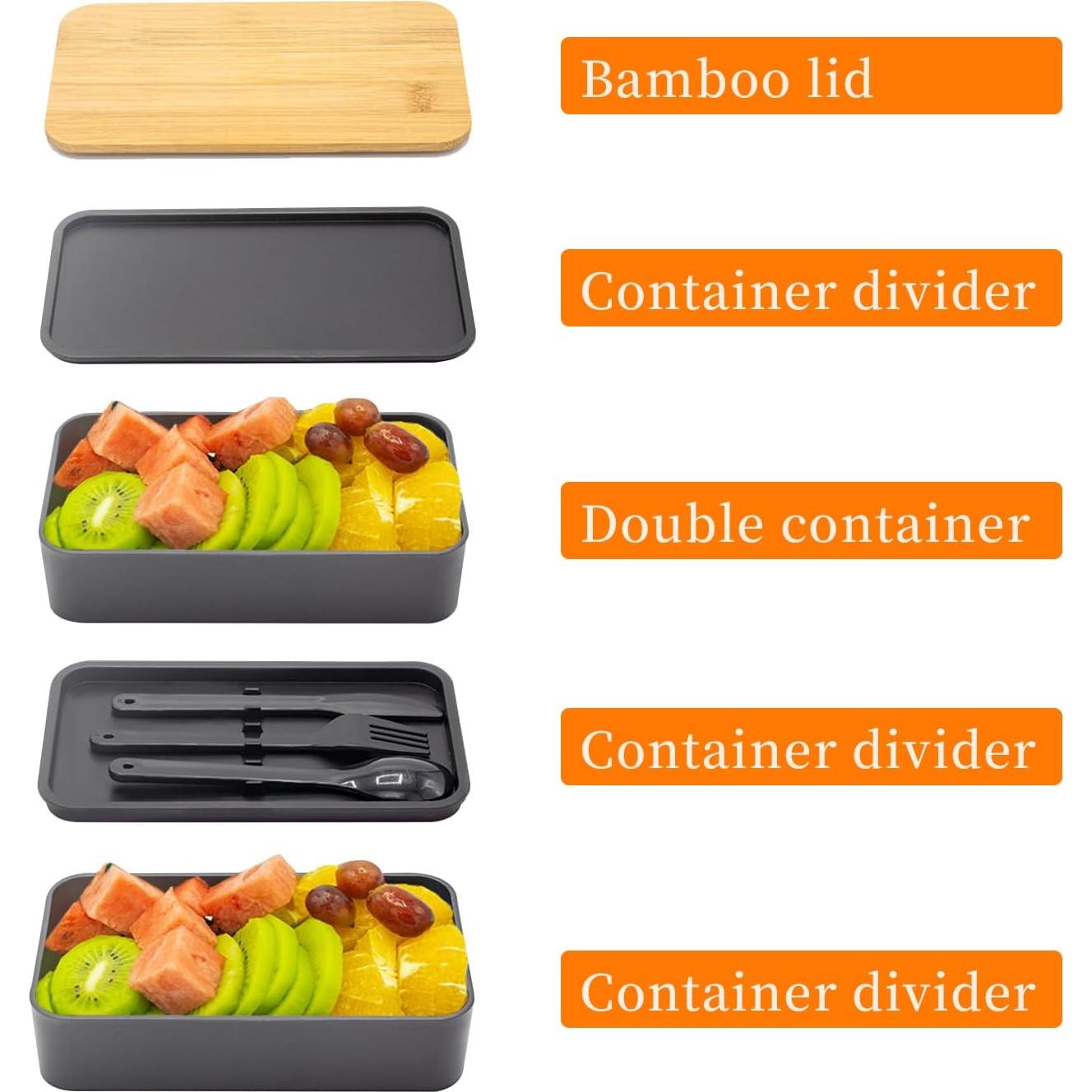 Caja Bento Almuerzo Adultos Collect Beauty 1200ml Negra