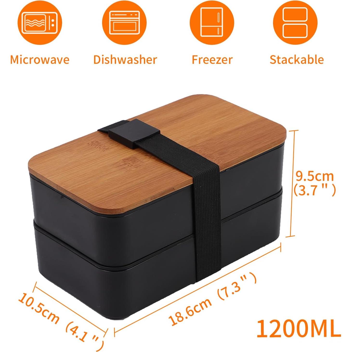 Caja Bento Almuerzo Adultos Collect Beauty 1200ml Negra