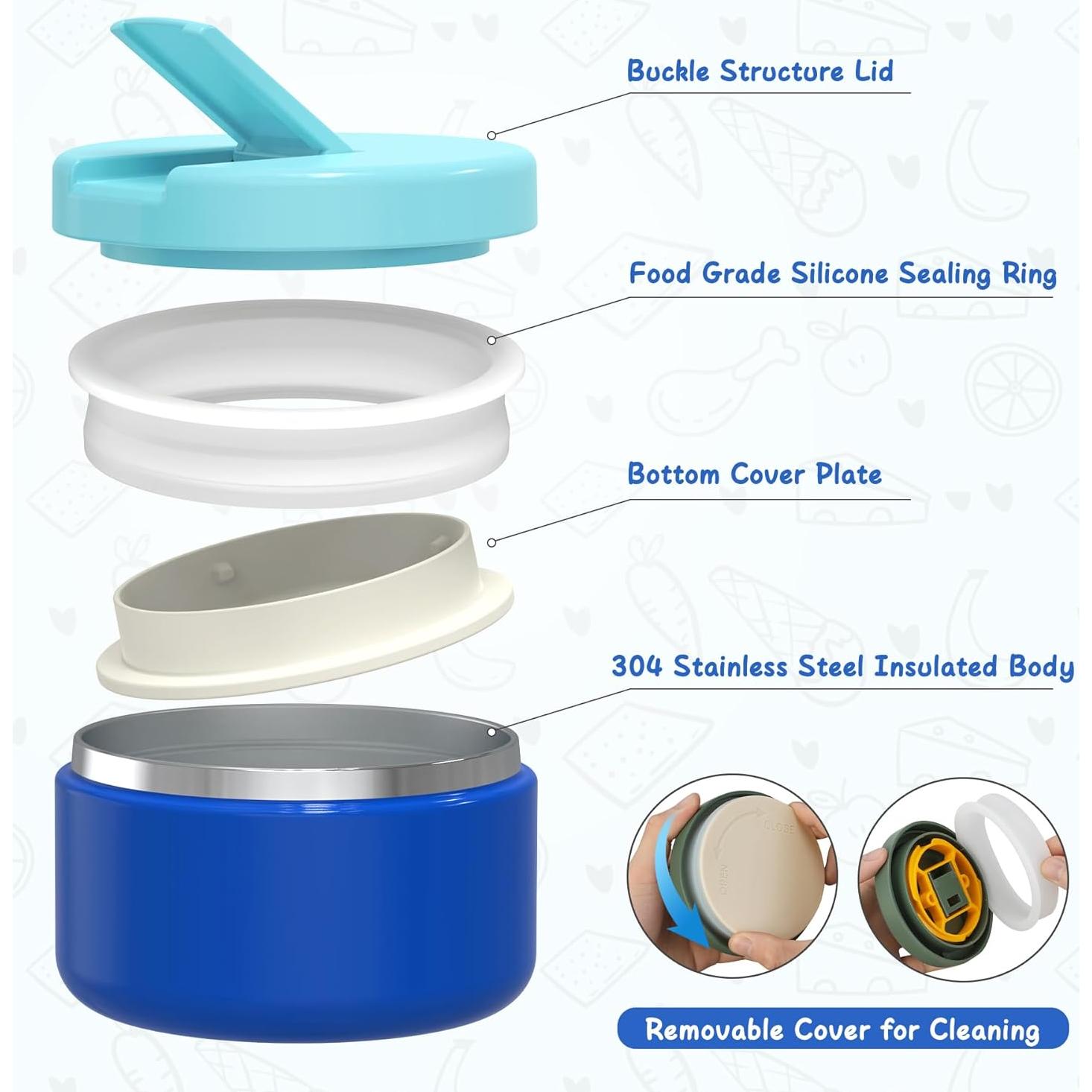 Caja de Almuerzo Bento Lohasok Azul 4 Compartimentos 1600ml