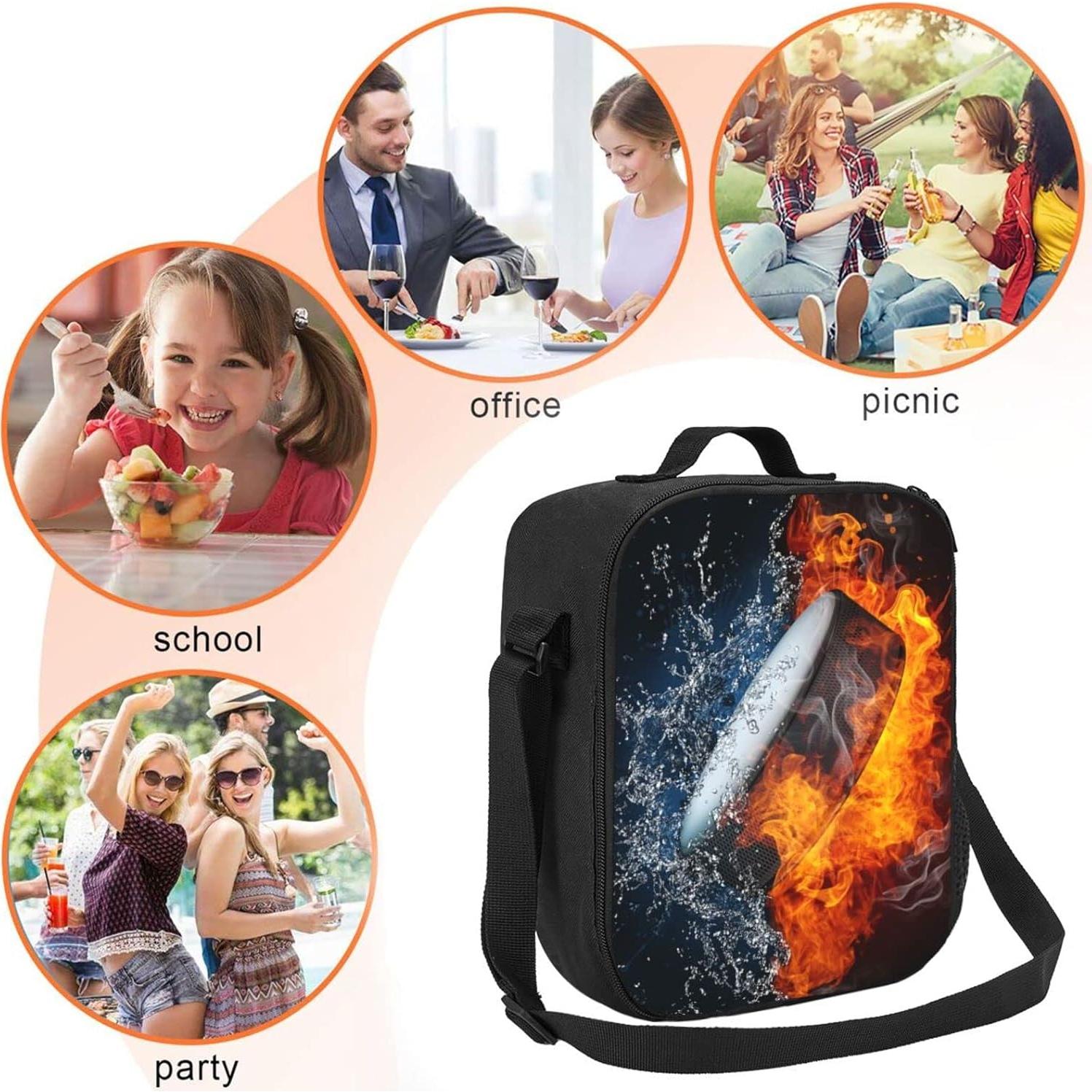 Caja de Almuerzo Aislada ZHXR Puck Fuego y Agua 26.7x20.3cm