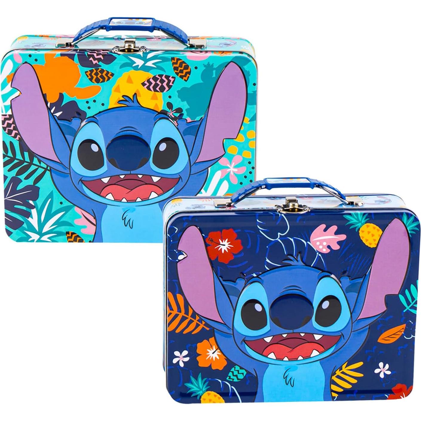 Conjunto Almuerzo Lata Stitch Disney con Botella y Stickers