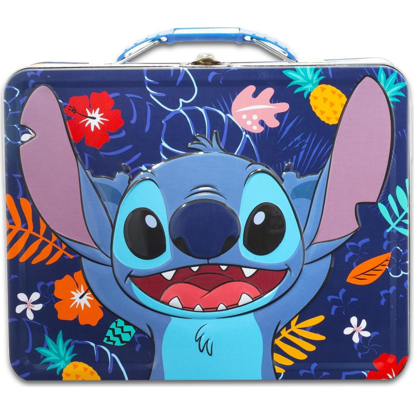 Conjunto Almuerzo Lata Stitch Disney con Botella y Stickers