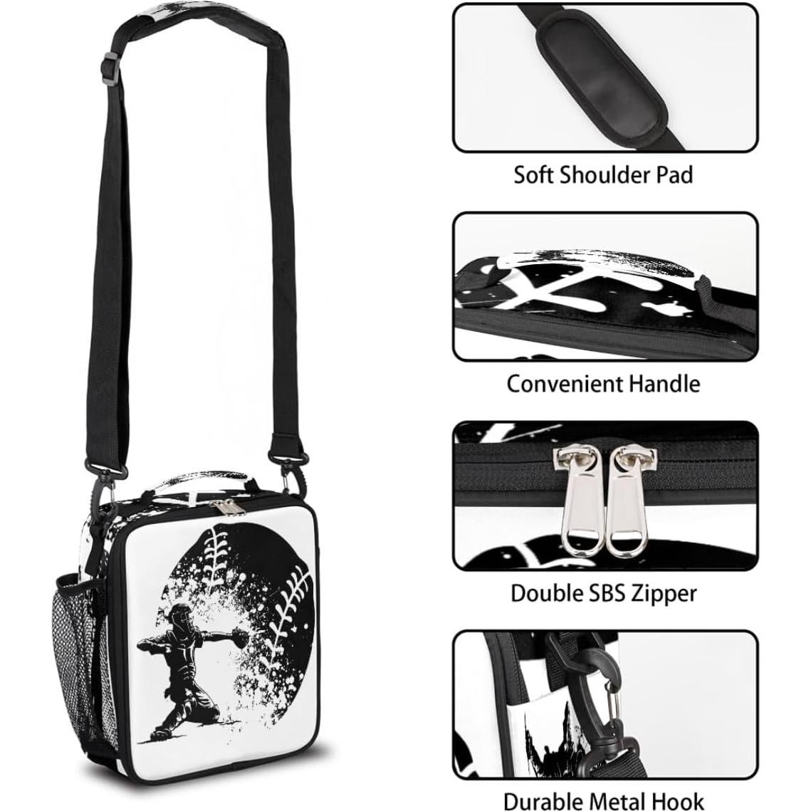 Bolsa de Almuerzo Aislada Lakefvgk Patrón Béisbol 5L