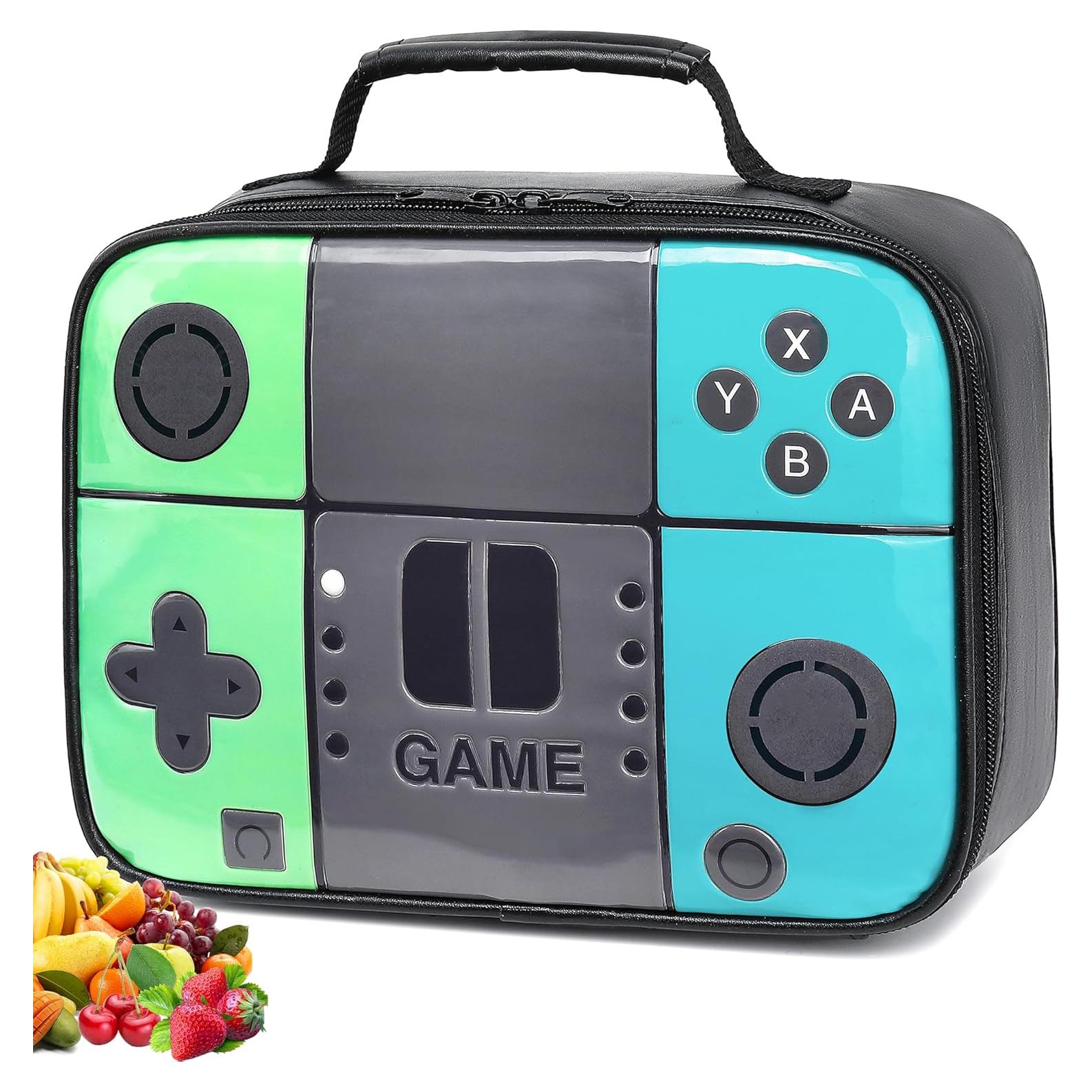 Caja de Almuerzo Gamer TFAUR Verde-Azul 5L Aislada para Niños
