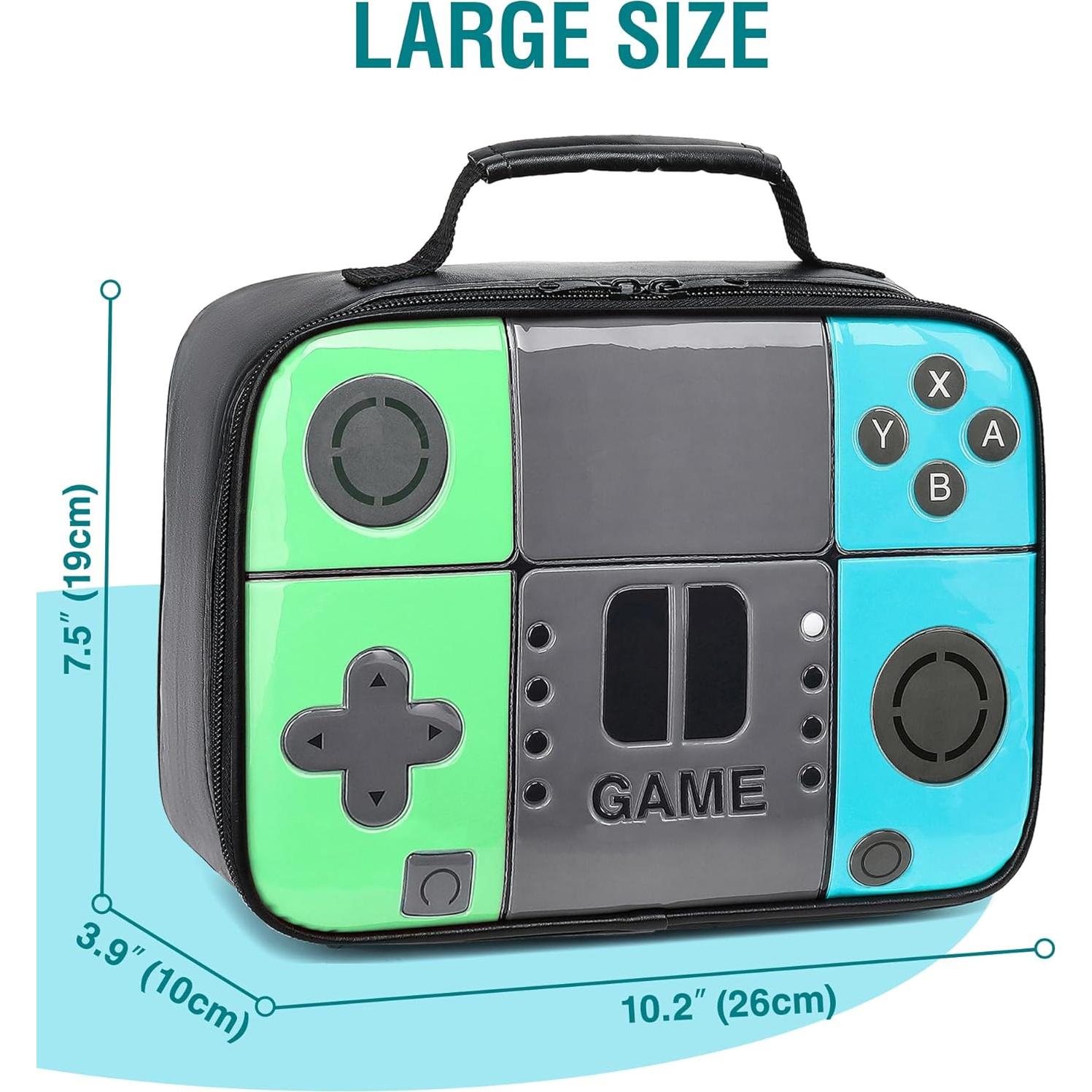 Caja de Almuerzo Gamer TFAUR Verde-Azul 5L Aislada para Niños