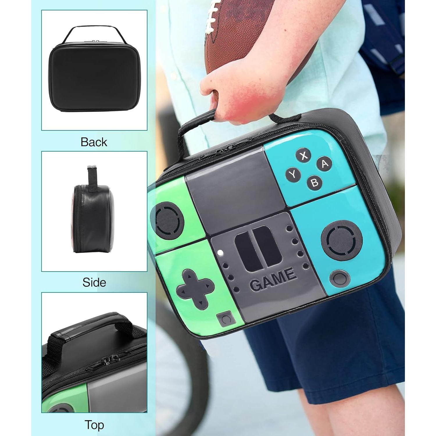 Caja de Almuerzo Gamer TFAUR Verde-Azul 5L Aislada para Niños