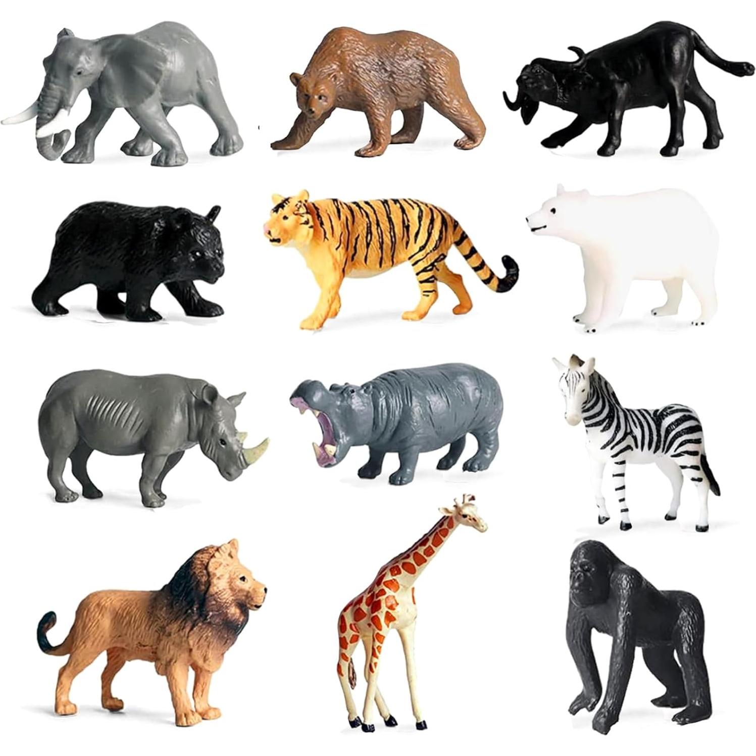Figuras de Animales Safari RUSON 24 Pcs Juguetes Educativos