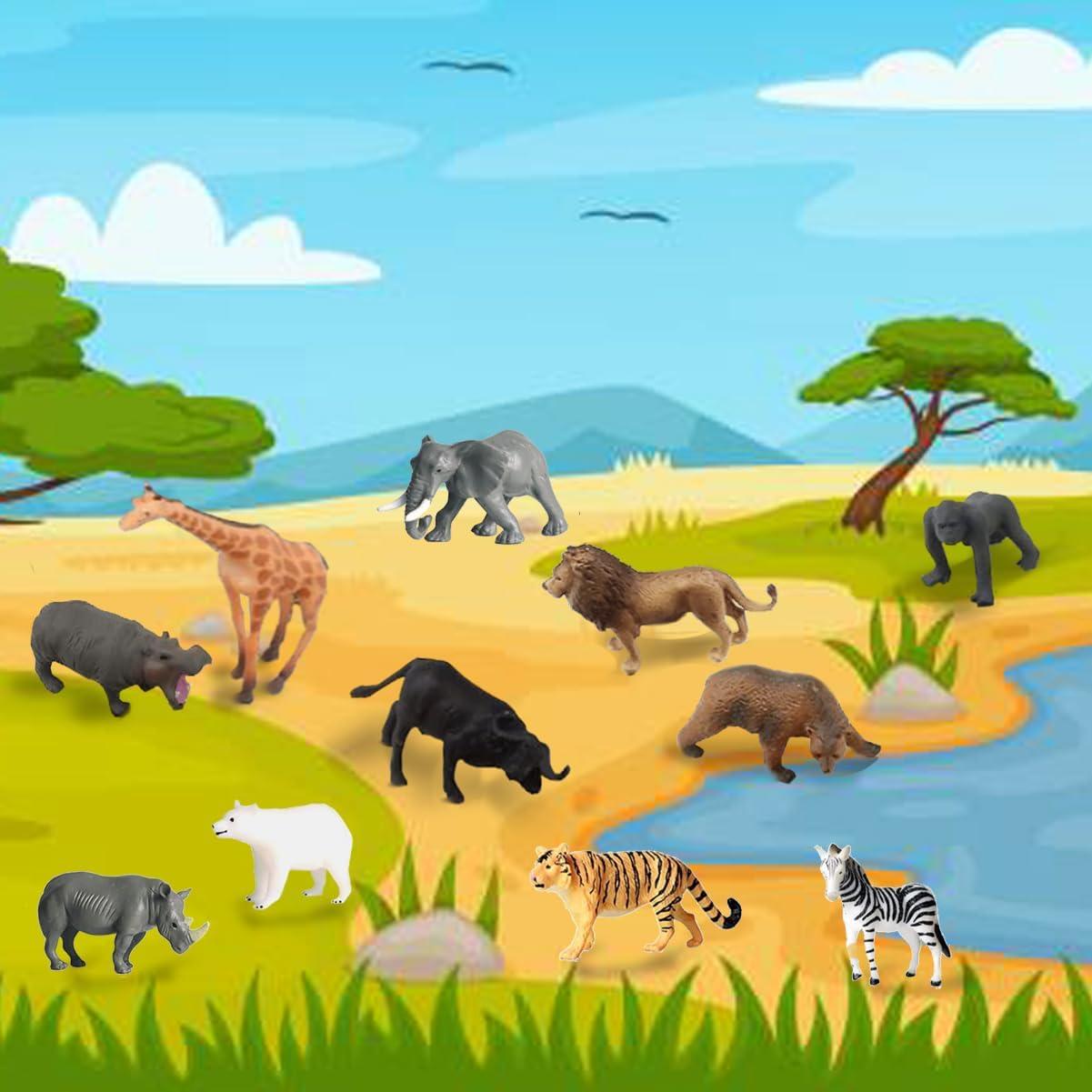 Figuras de Animales Safari RUSON 24 Pcs Juguetes Educativos