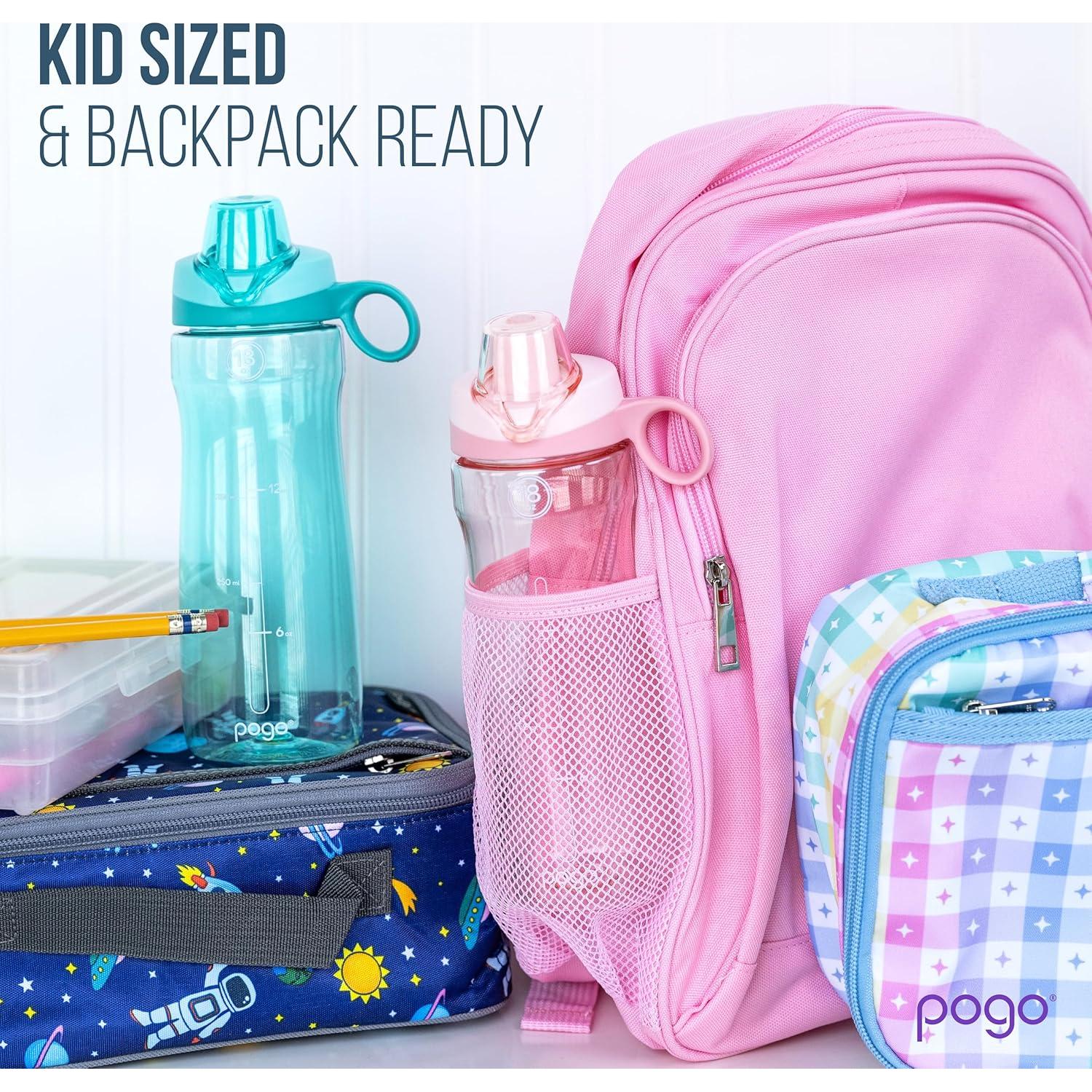 Botella de Agua Pogo 532 ml Geode Gris Libre de BPA con Pajita