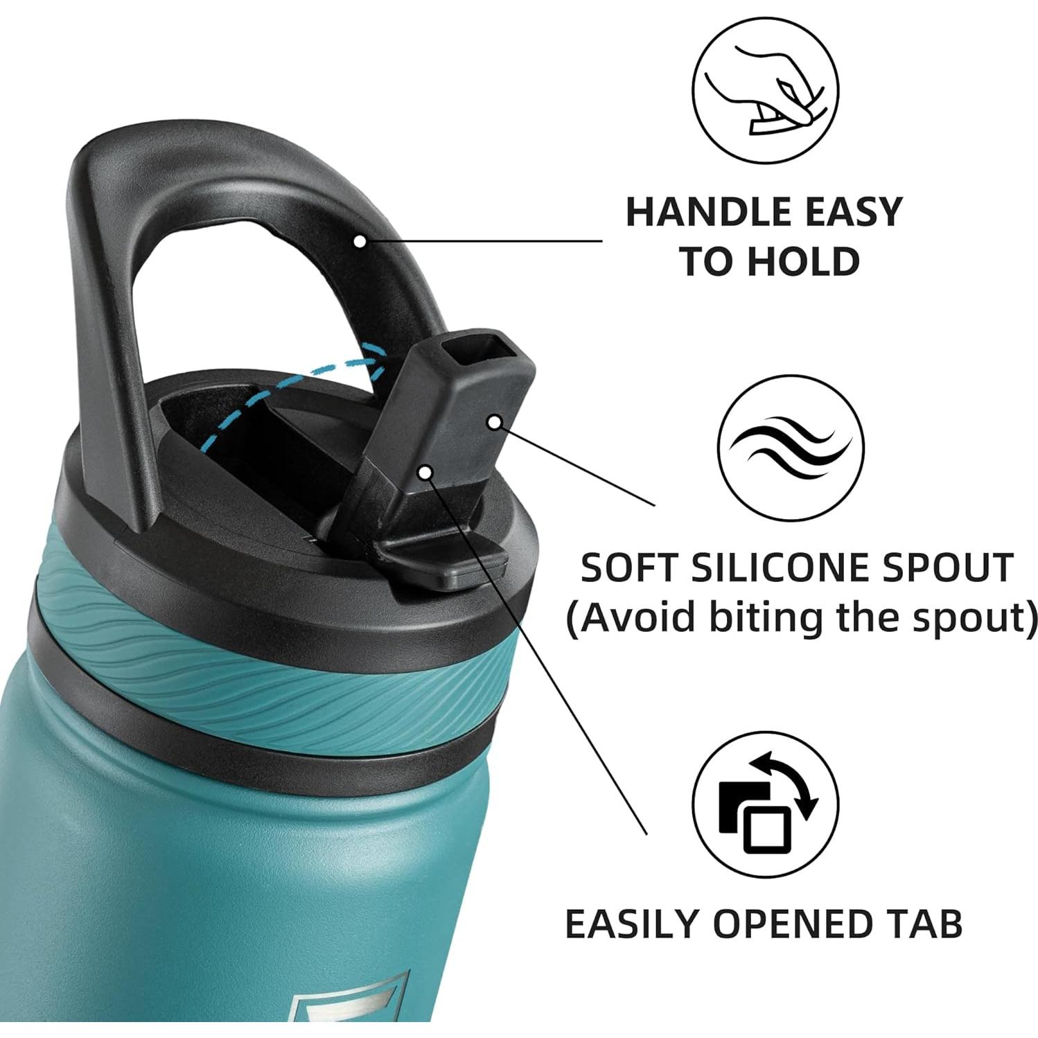 Botella de Agua Aislada Fanhaw 510ml Niños Verde Azul