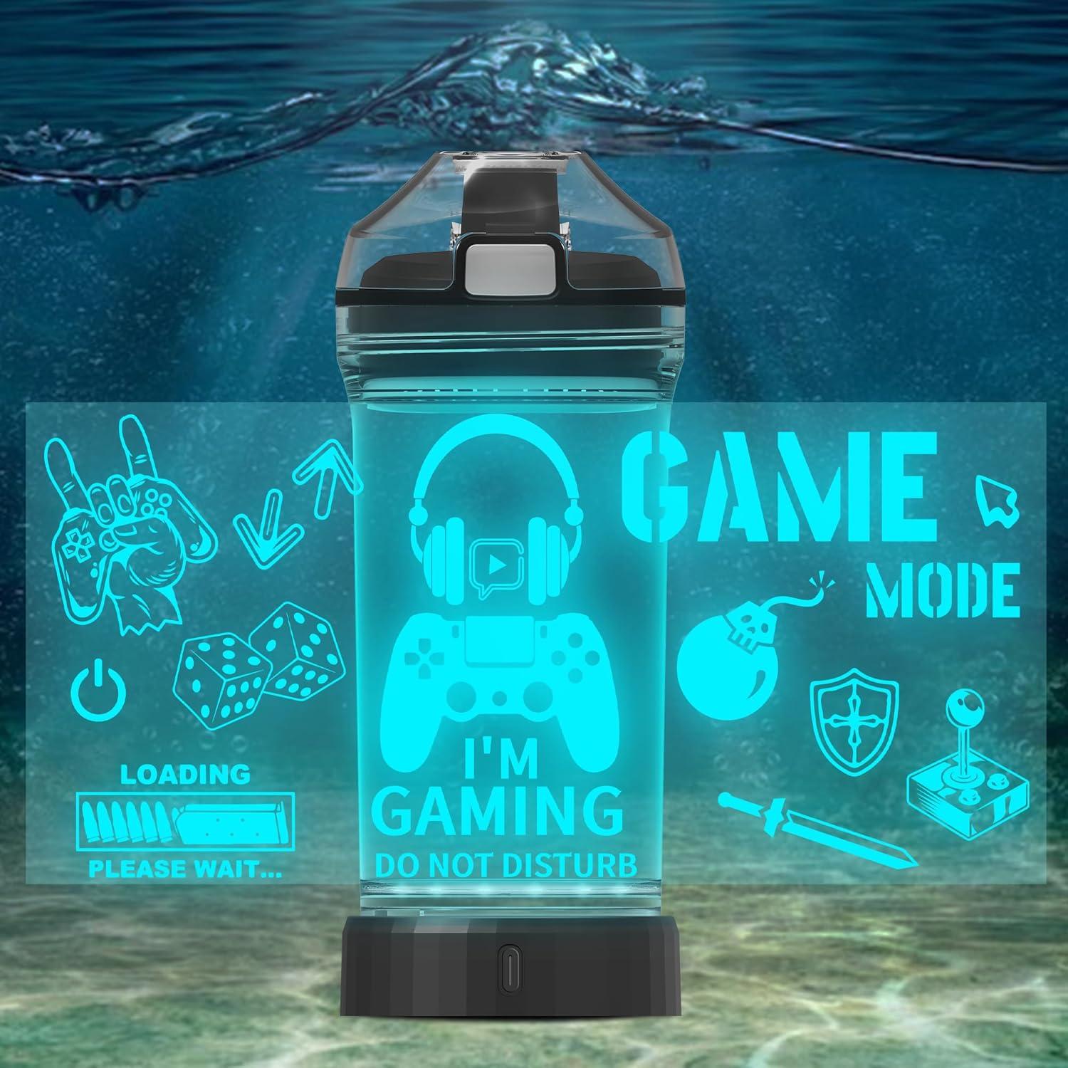 Botella de Agua OkiyiD 14 oz con Luz LED 3D para Niños