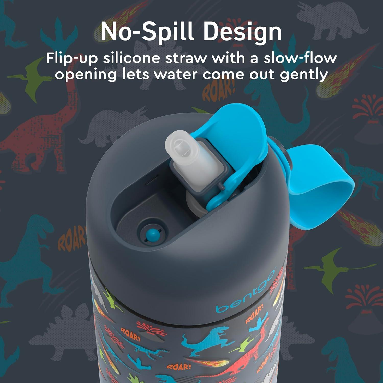 Botella de Agua Bentgo Kids 443 ml Dinosaurio a Prueba de Fugas
