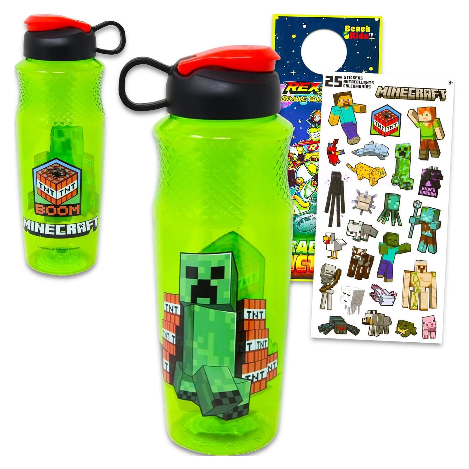 Botella de Agua Reutilizable Minecraft 887ml para Niños
