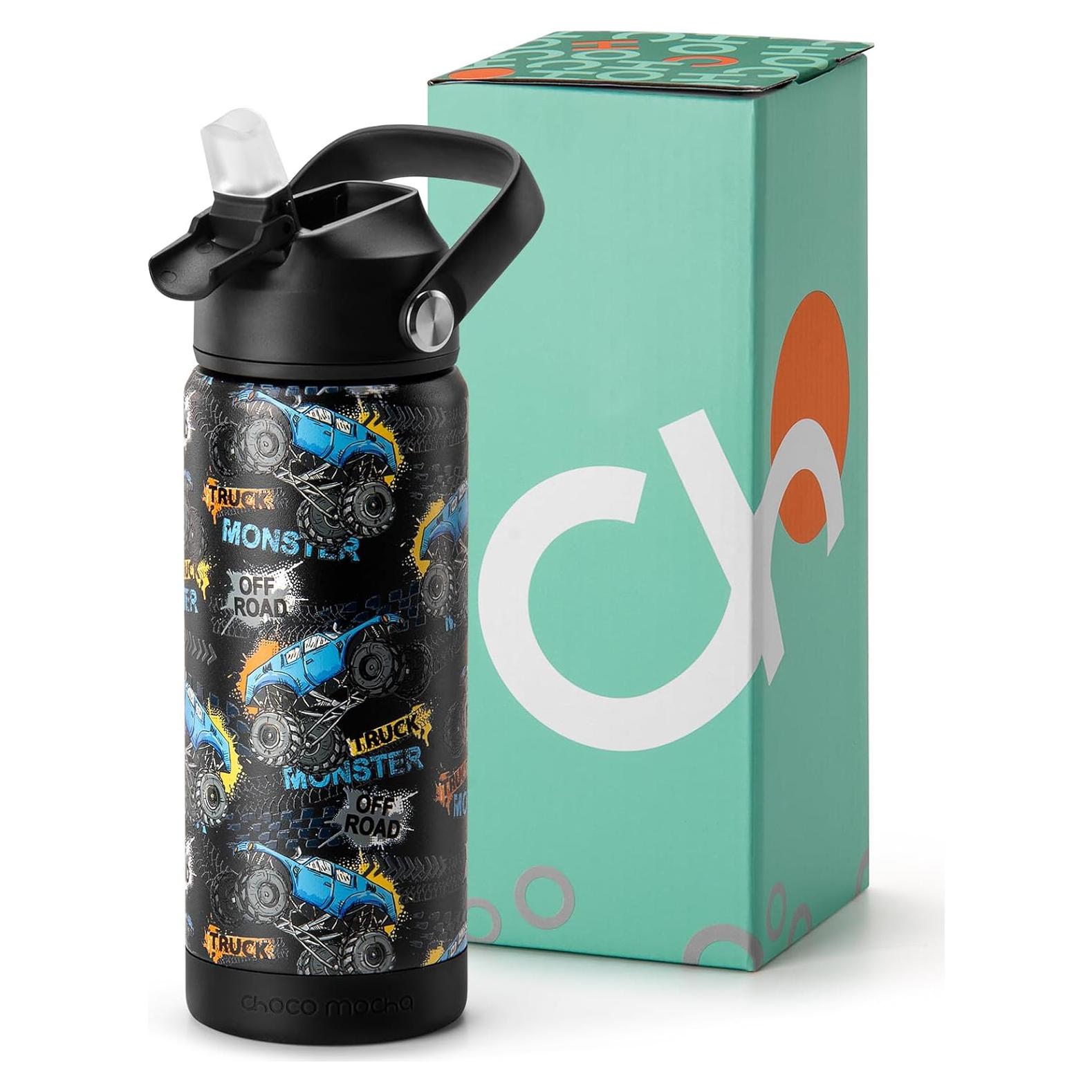 Botella de Agua Aislada Choco Mocha 530ml Niños Negra