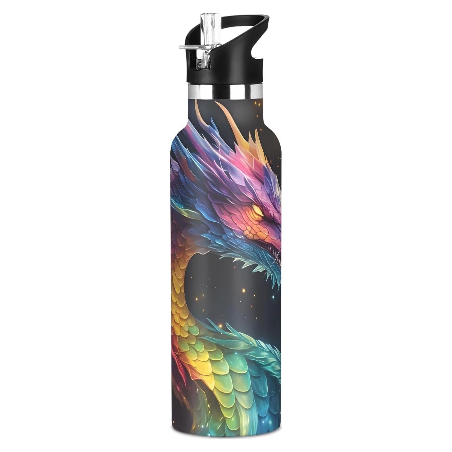 Botella de Agua Inoxidable Aislante ALAZA 600ml con Pajita