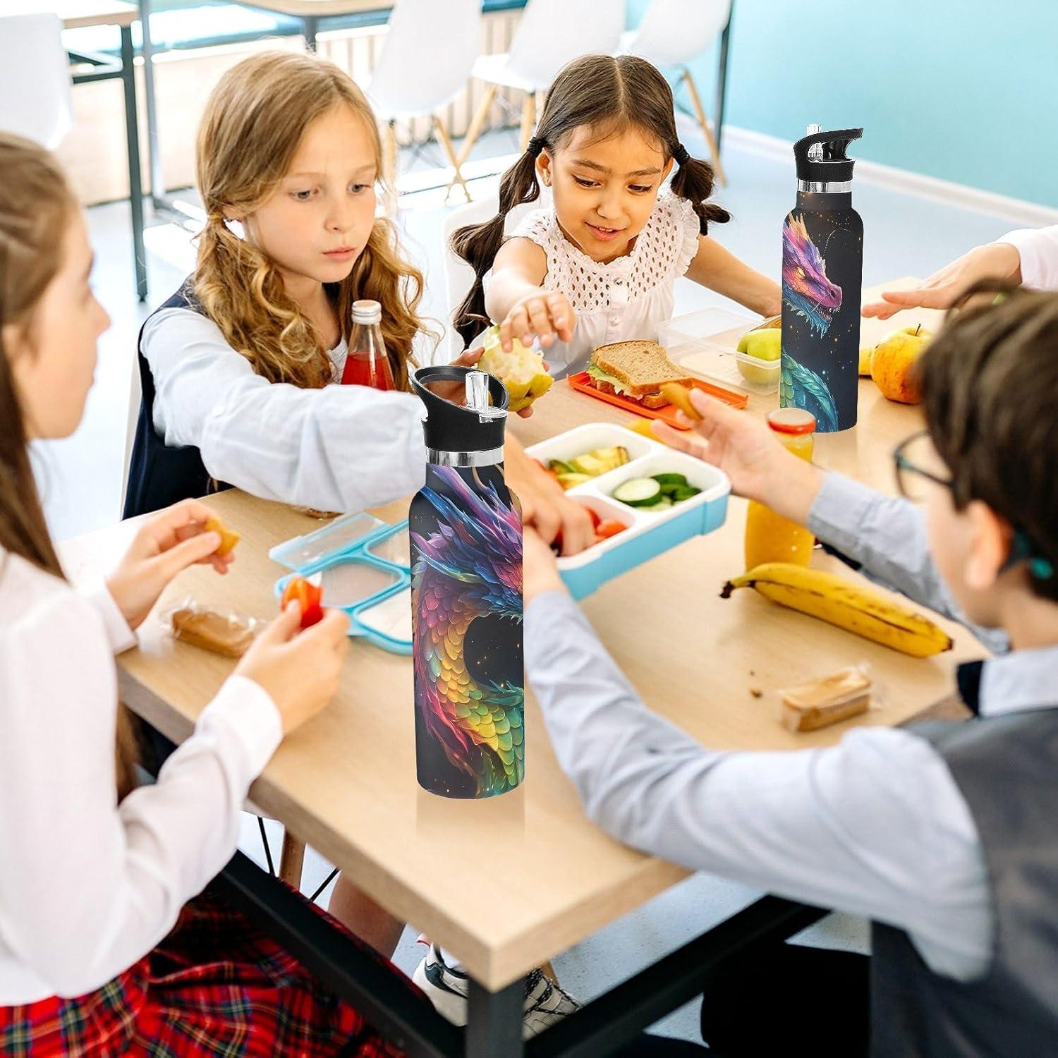 Botella de Agua Inoxidable Aislante ALAZA 600ml con Pajita