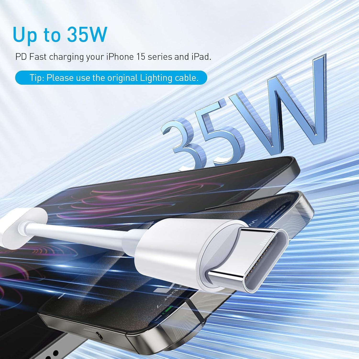 Adaptador Lightning a USB C TiMOVO 2 Pack Carga 35W