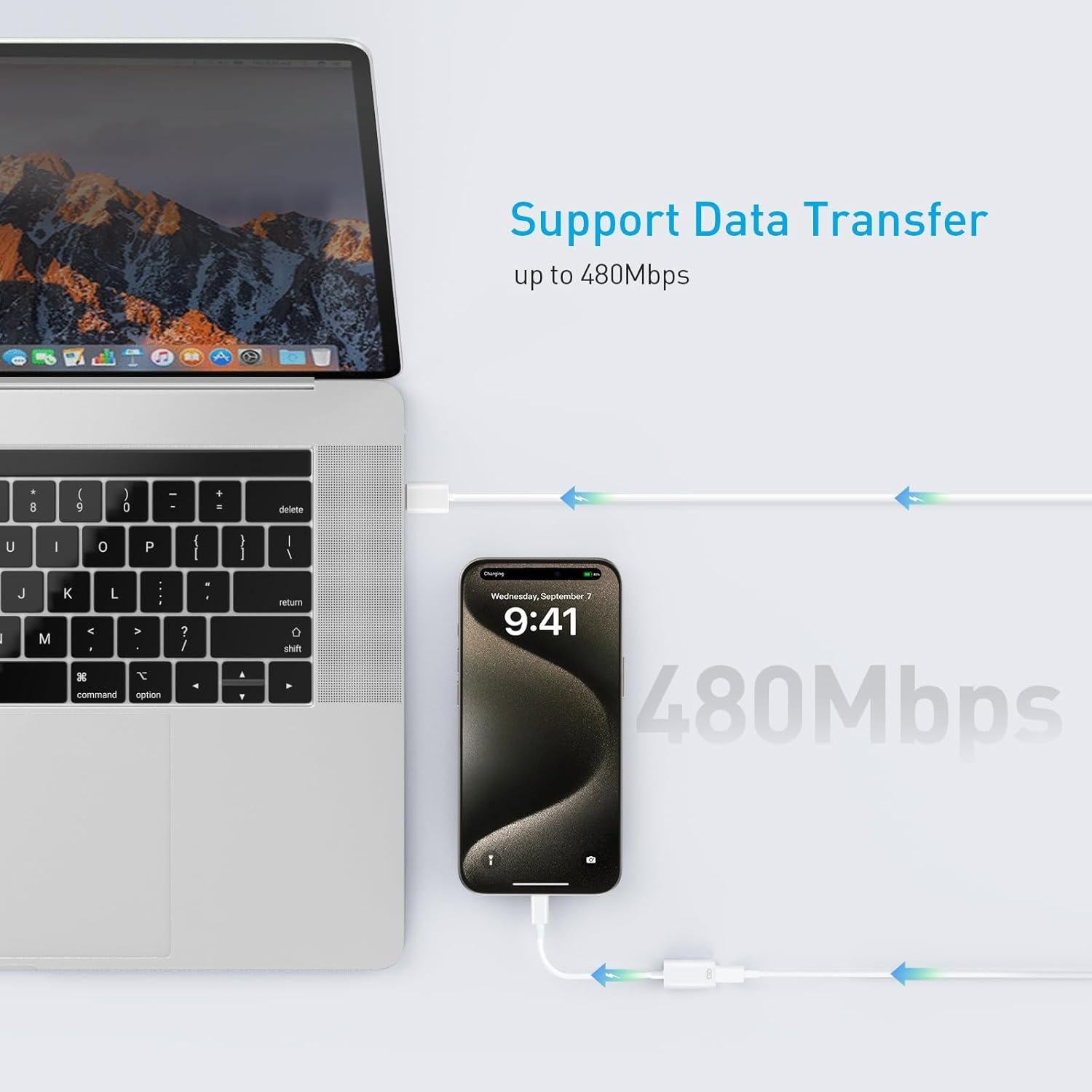 Adaptador Lightning a USB C TiMOVO 2 Pack Carga 35W