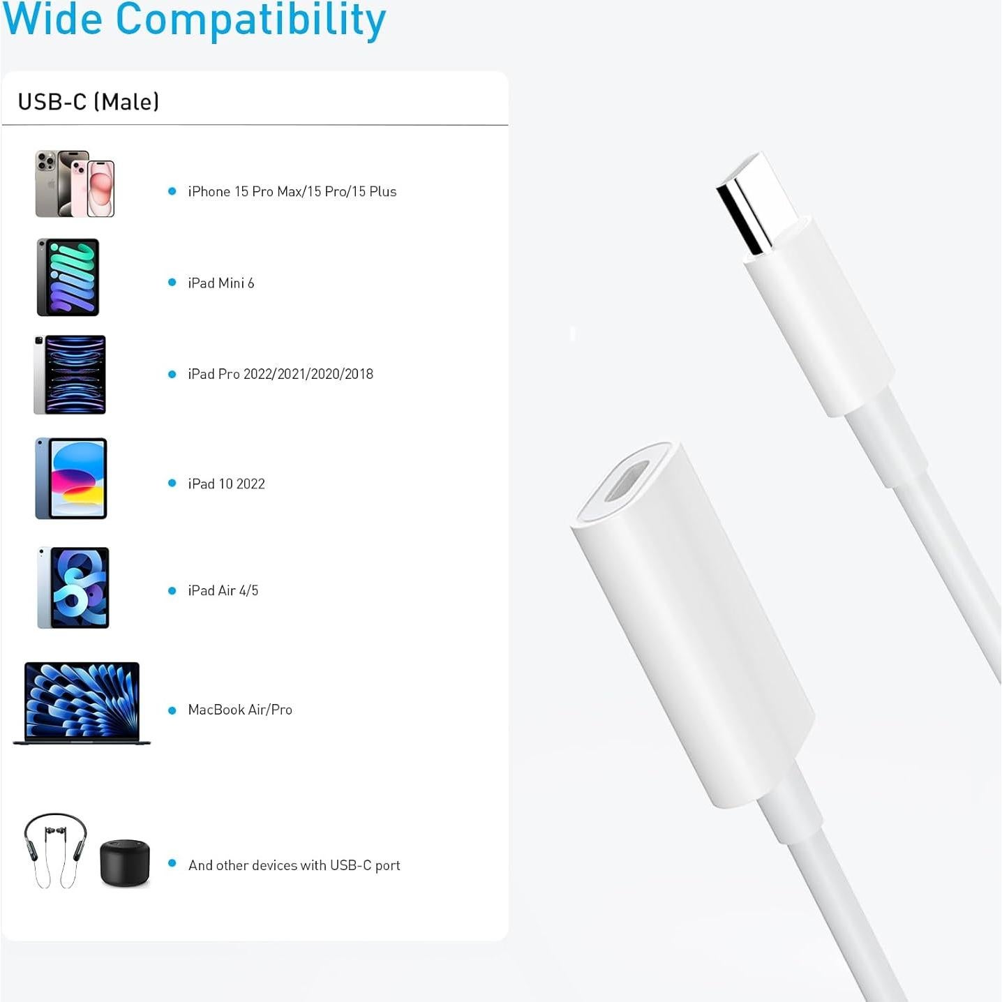 Adaptador Lightning a USB C TiMOVO 2 Pack Carga 35W