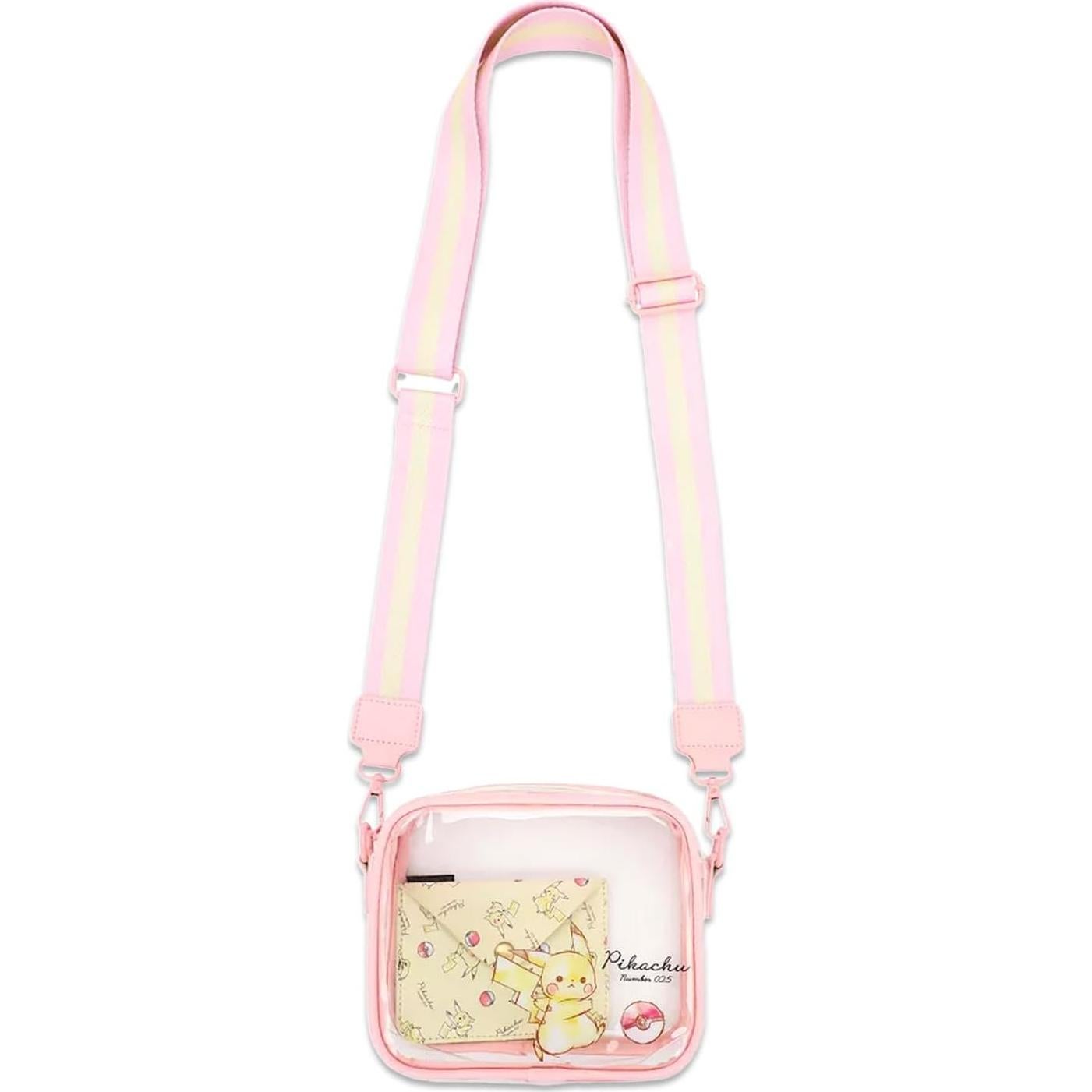 Bolso Transparente Pikachu para Mujeres con Botella de Agua