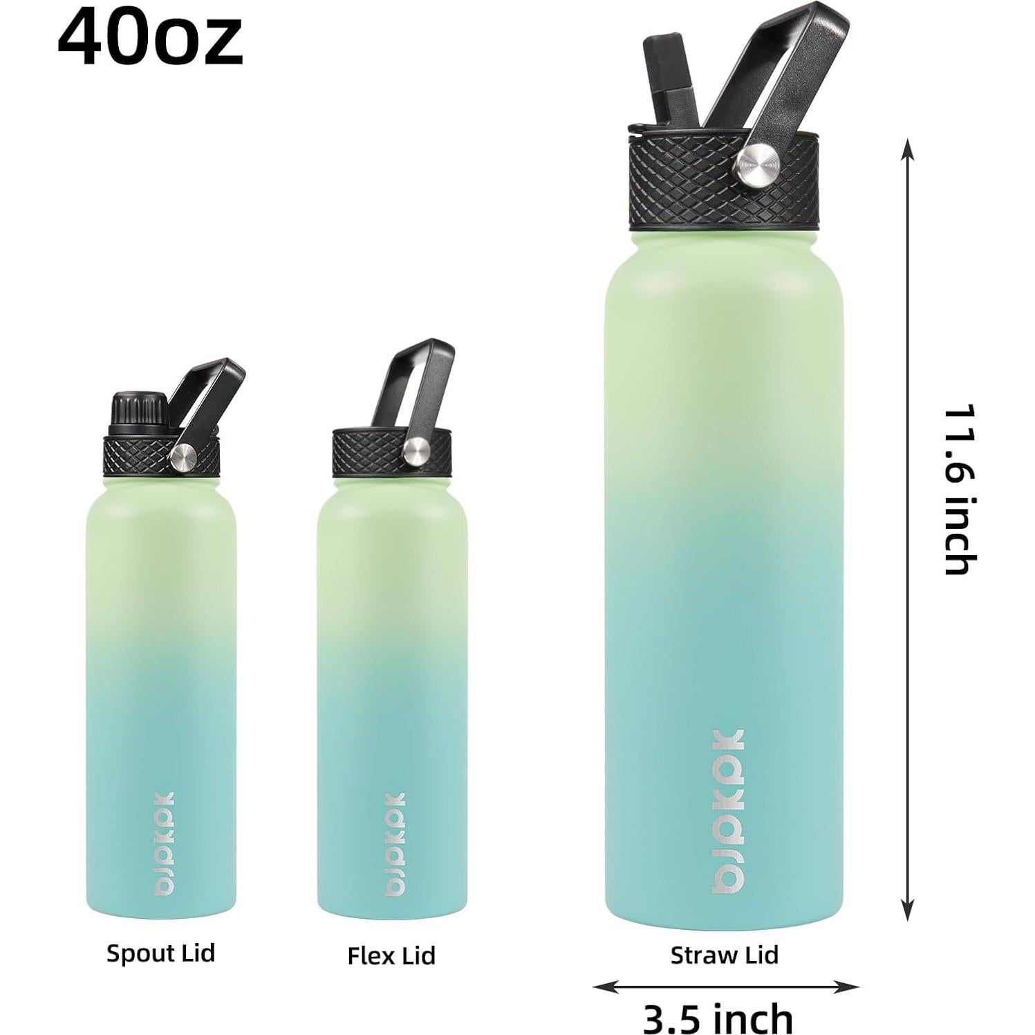 Botella de Agua Aislada BJPKPK 1.18L Acero Inoxidable Menta