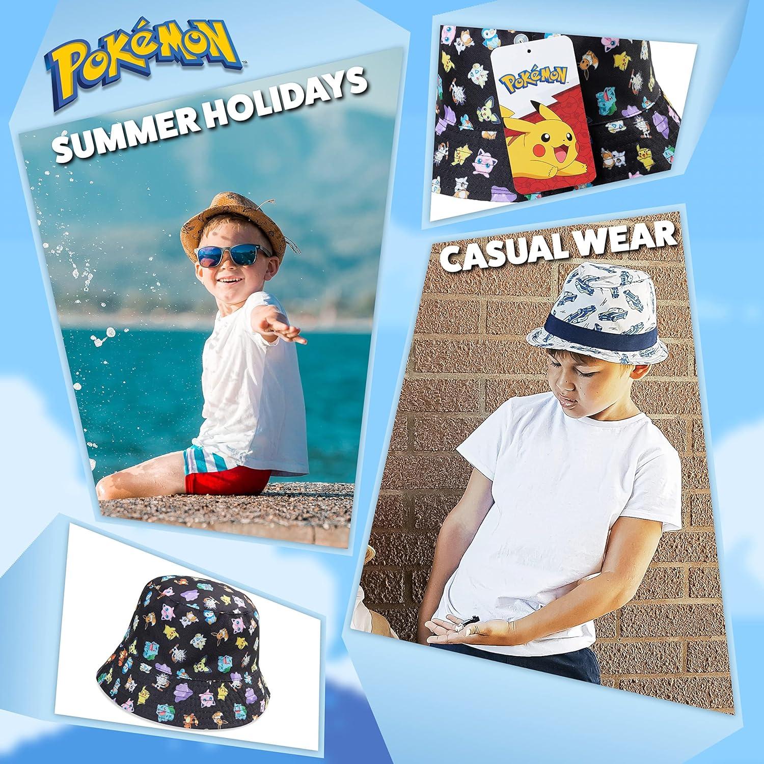 Gorra y Sombrero de Cubo Pokemon Pikachu para Niños