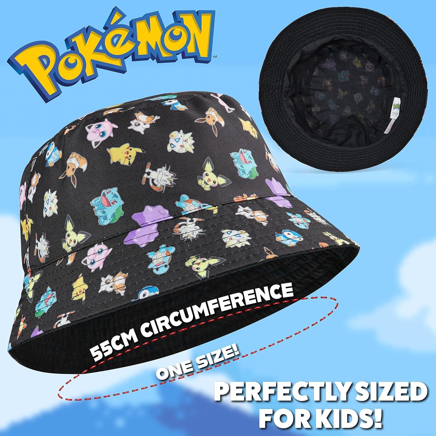 Gorra y Sombrero de Cubo Pokemon Pikachu para Niños