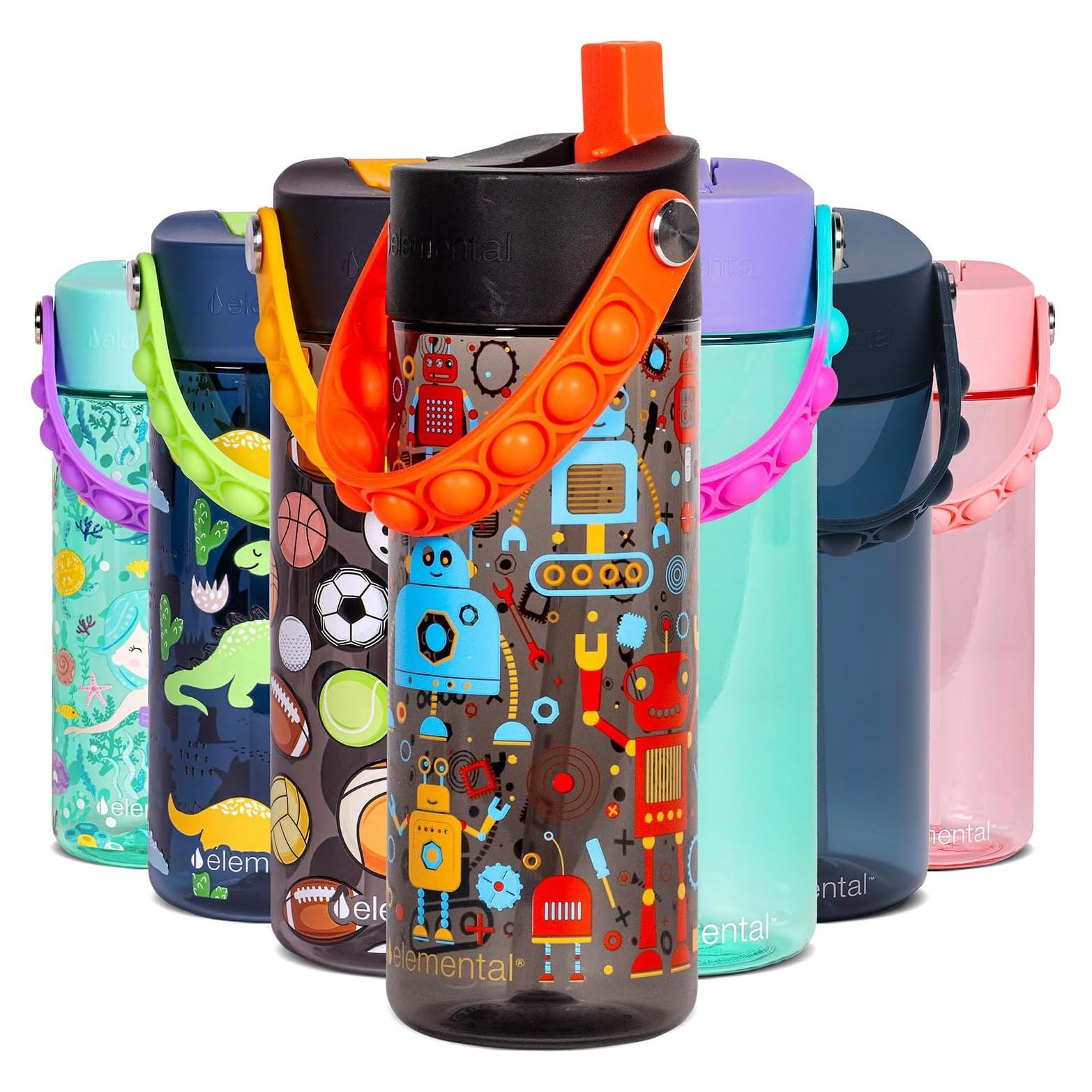 Botella de Agua Tritan Elemental 532ml con Asa Pop-it Azul