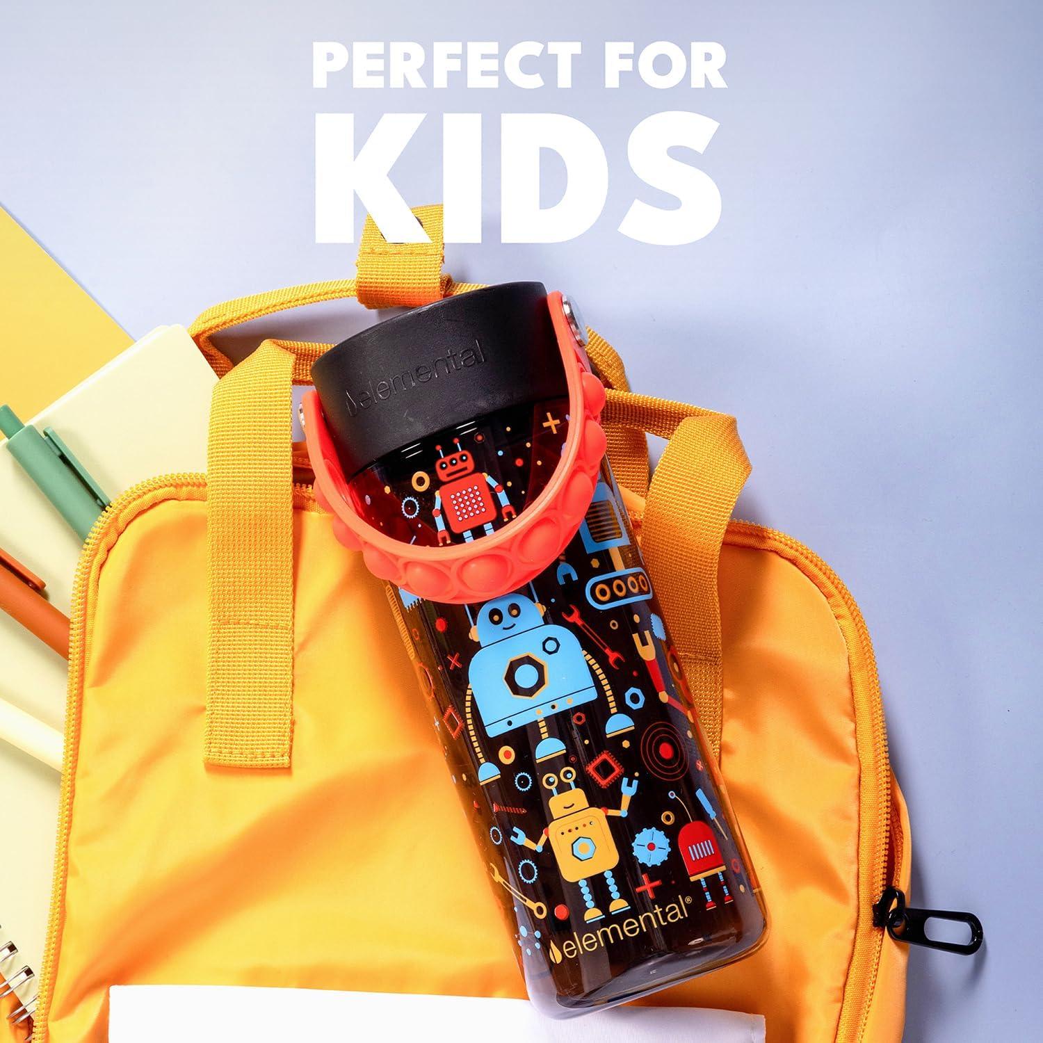 Botella de Agua Tritan Elemental 532ml con Asa Pop-it Azul