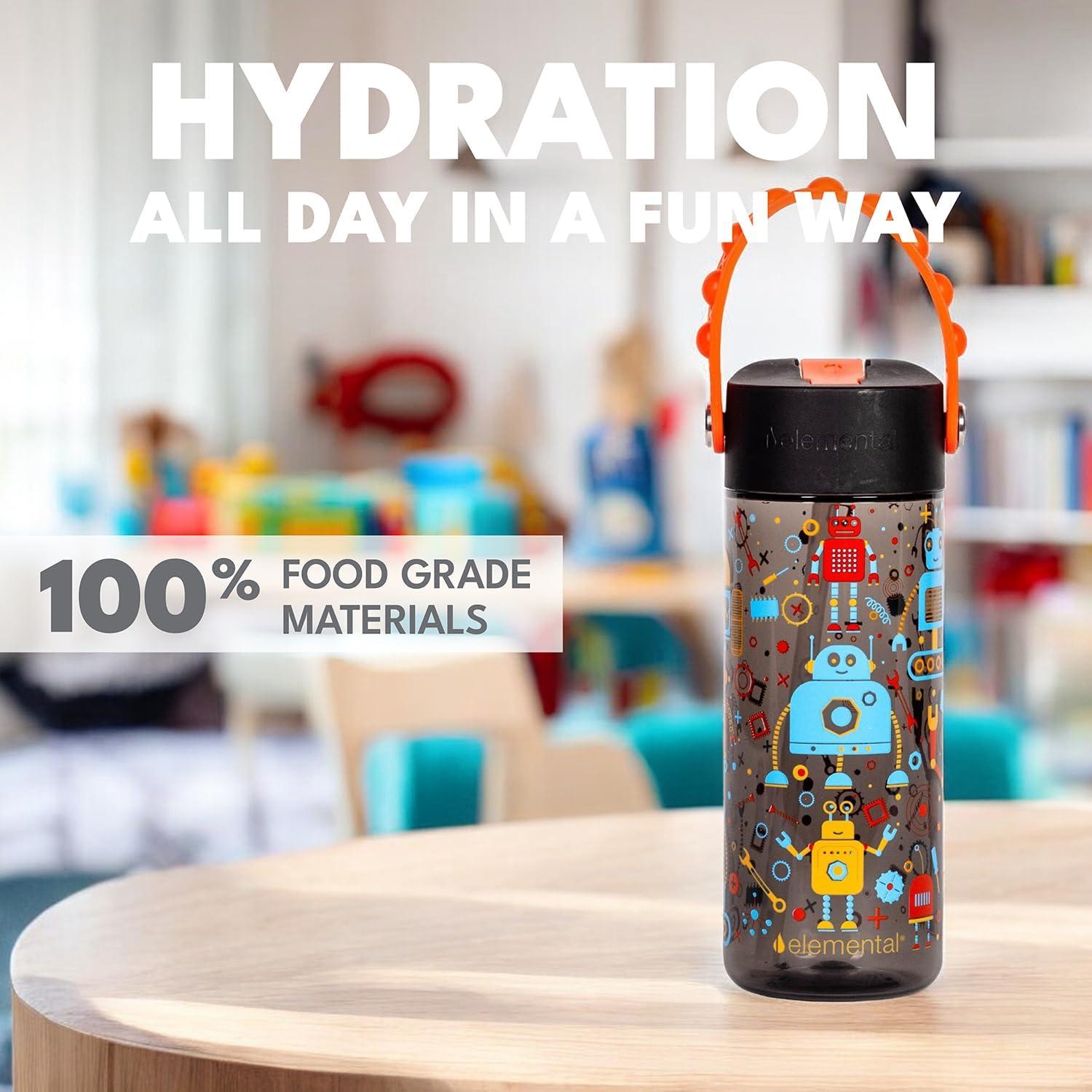 Botella de Agua Tritan Elemental 532ml con Asa Pop-it Azul