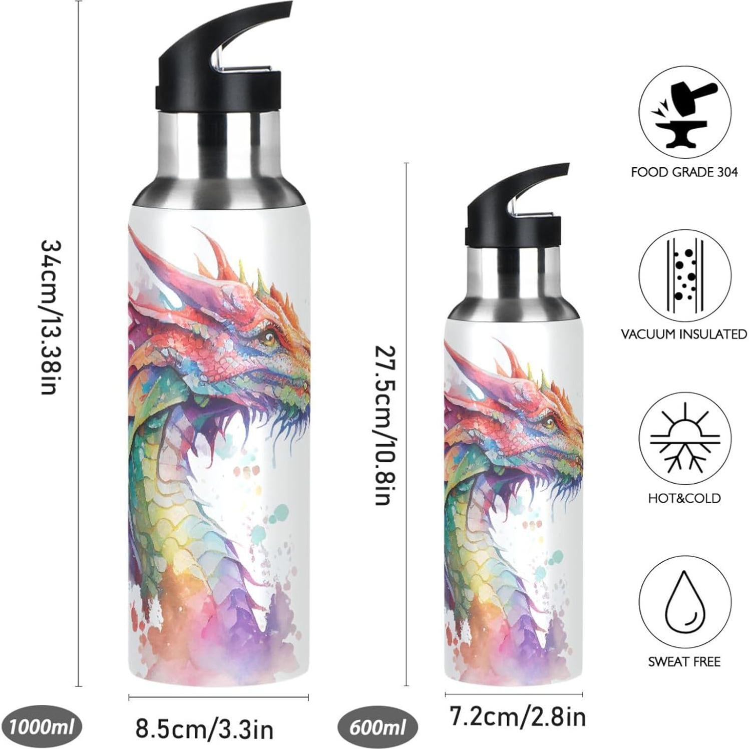 Botella de Agua Aislada BOENLE Dragón 600 ml Acero Inoxidable