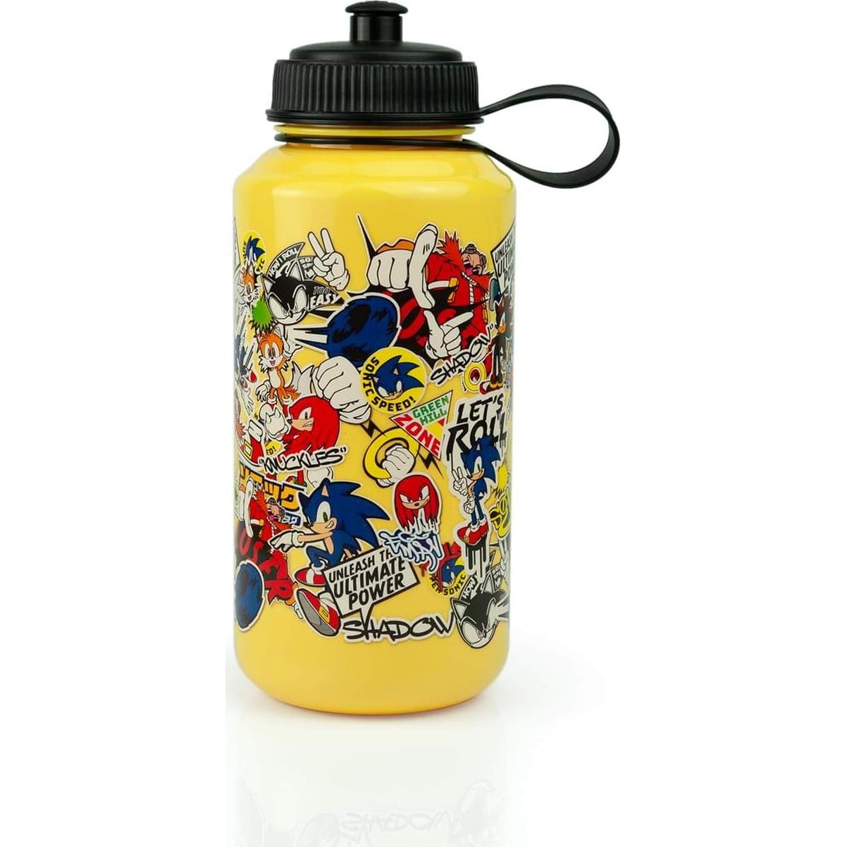Botella de Agua Sonic The Hedgehog 0.95L Amarilla Reutilizable