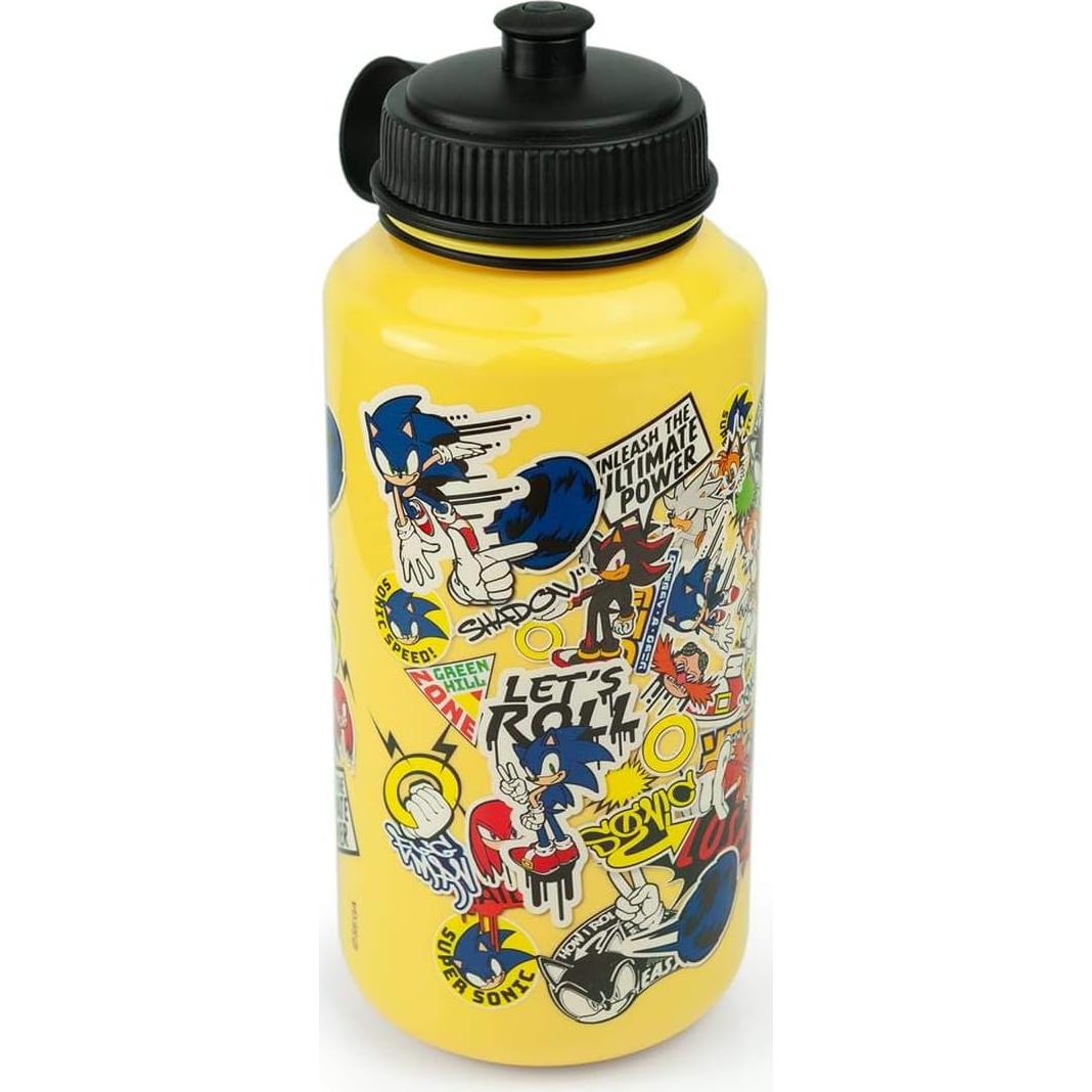 Botella de Agua Sonic The Hedgehog 0.95L Amarilla Reutilizable