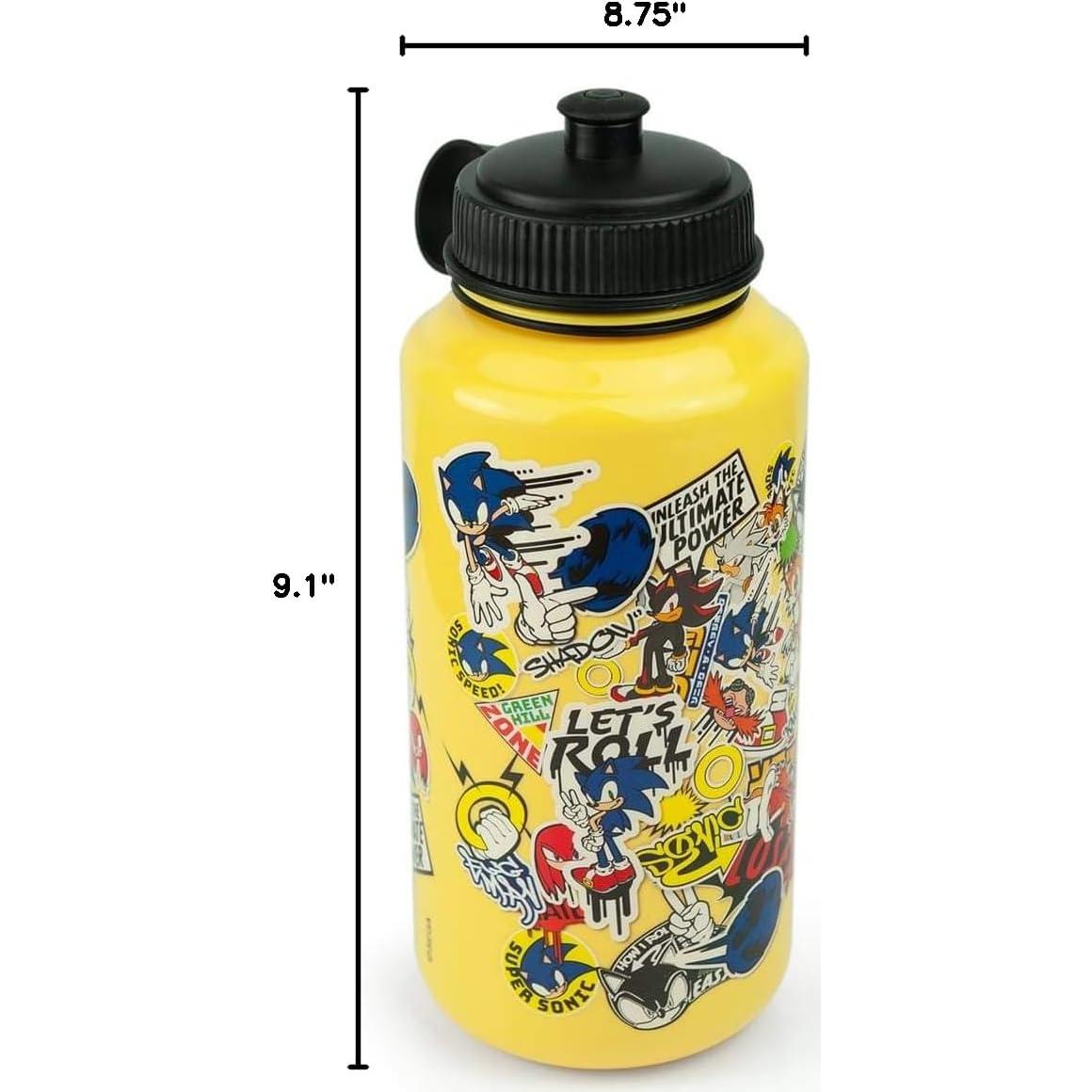 Botella de Agua Sonic The Hedgehog 0.95L Amarilla Reutilizable