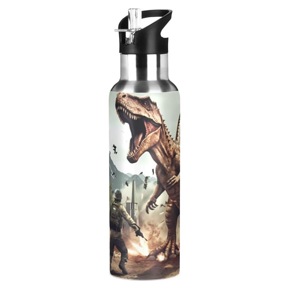 Botella de Agua ZOEO 600ml Acero Inoxidable T-Rex Popote