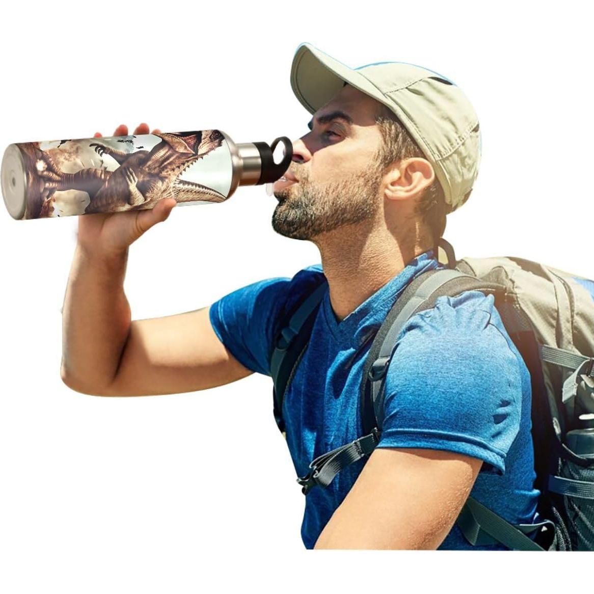 Botella de Agua ZOEO 600ml Acero Inoxidable T-Rex Popote