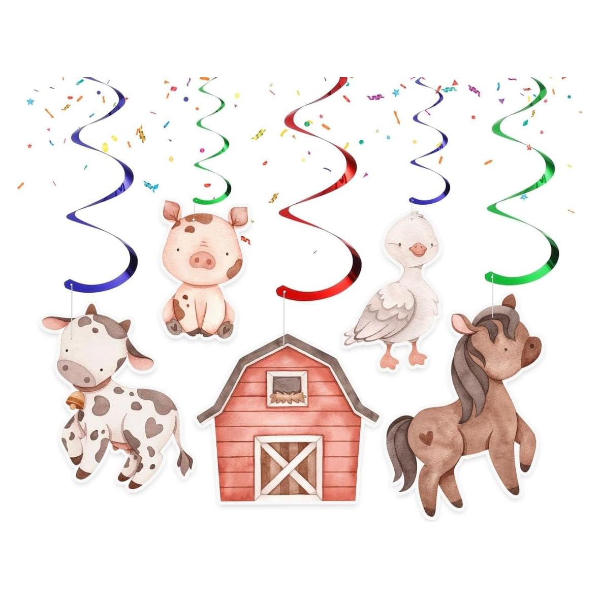 Paquete de 10 Streamers de Animales de Granja - Decoración Rústica