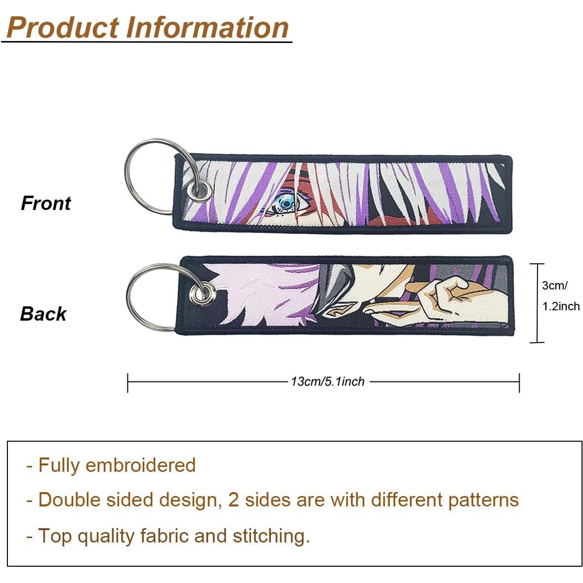 Llavero Anime Bordado Kj-08 13x3 cm para Claves y Accesorios