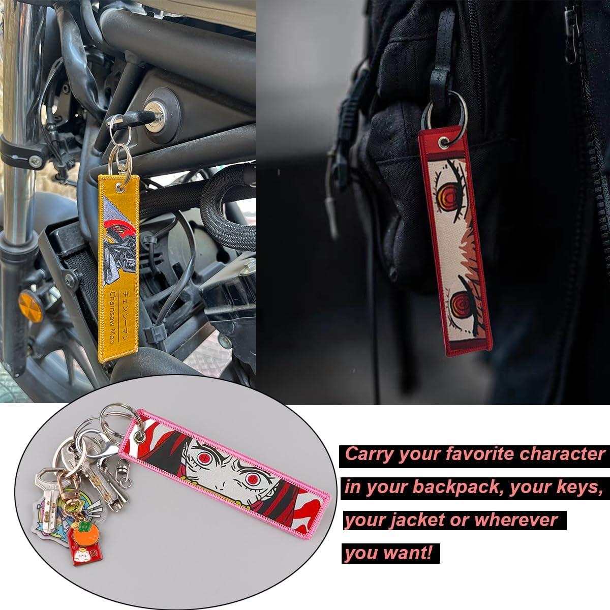 Llavero Anime Bordado Kj-08 13x3 cm para Claves y Accesorios