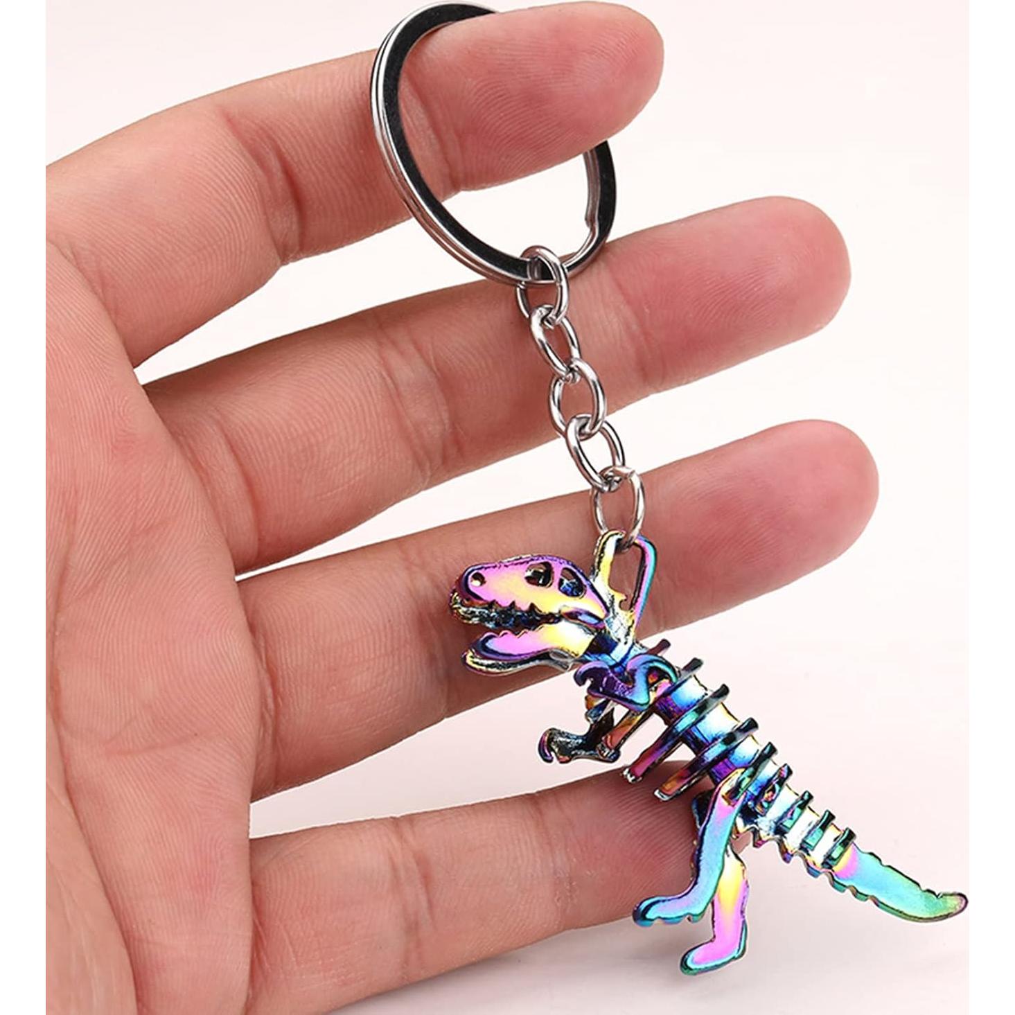 Llavero Dino Calavera Creativo Acero Inoxidable 9.91x5.51cm