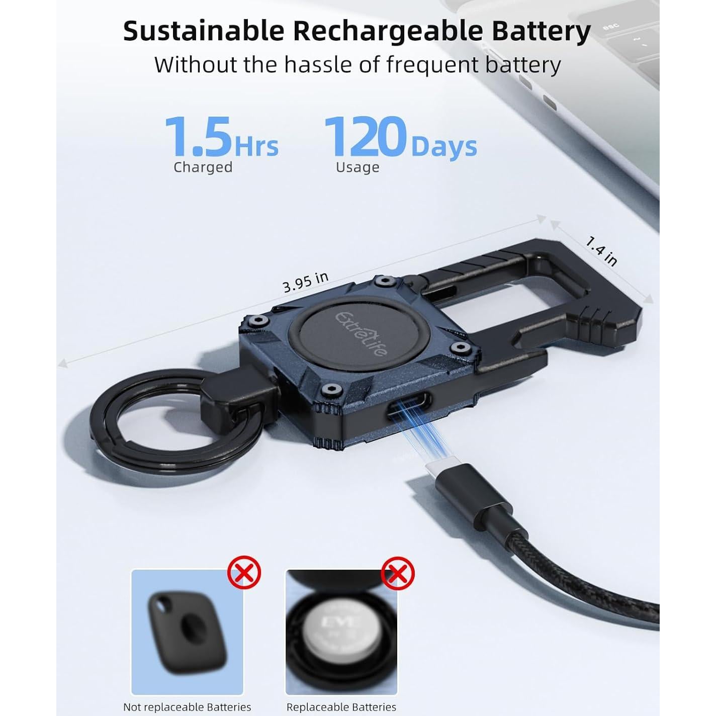 Llave Abrebotellas Extrelife con GPS y Bluetooth, Azul