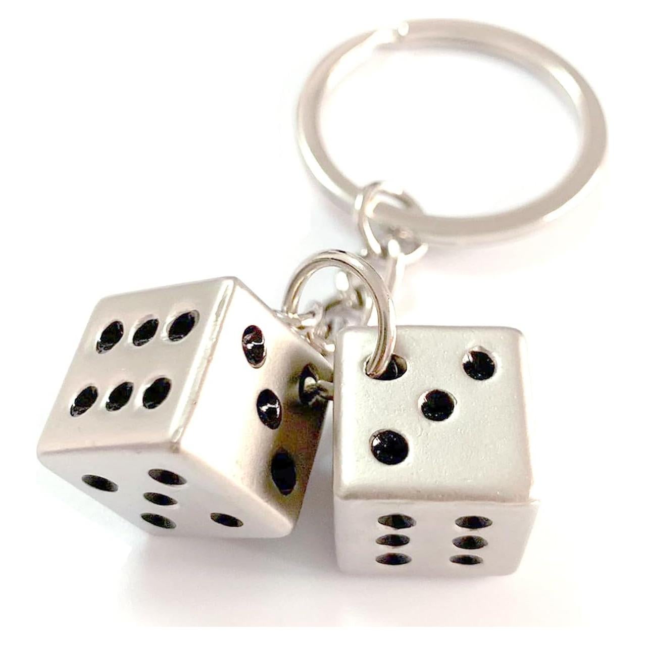Llave de Metal Plateada Suerte con Puntos Negros - Accesorio Elegante