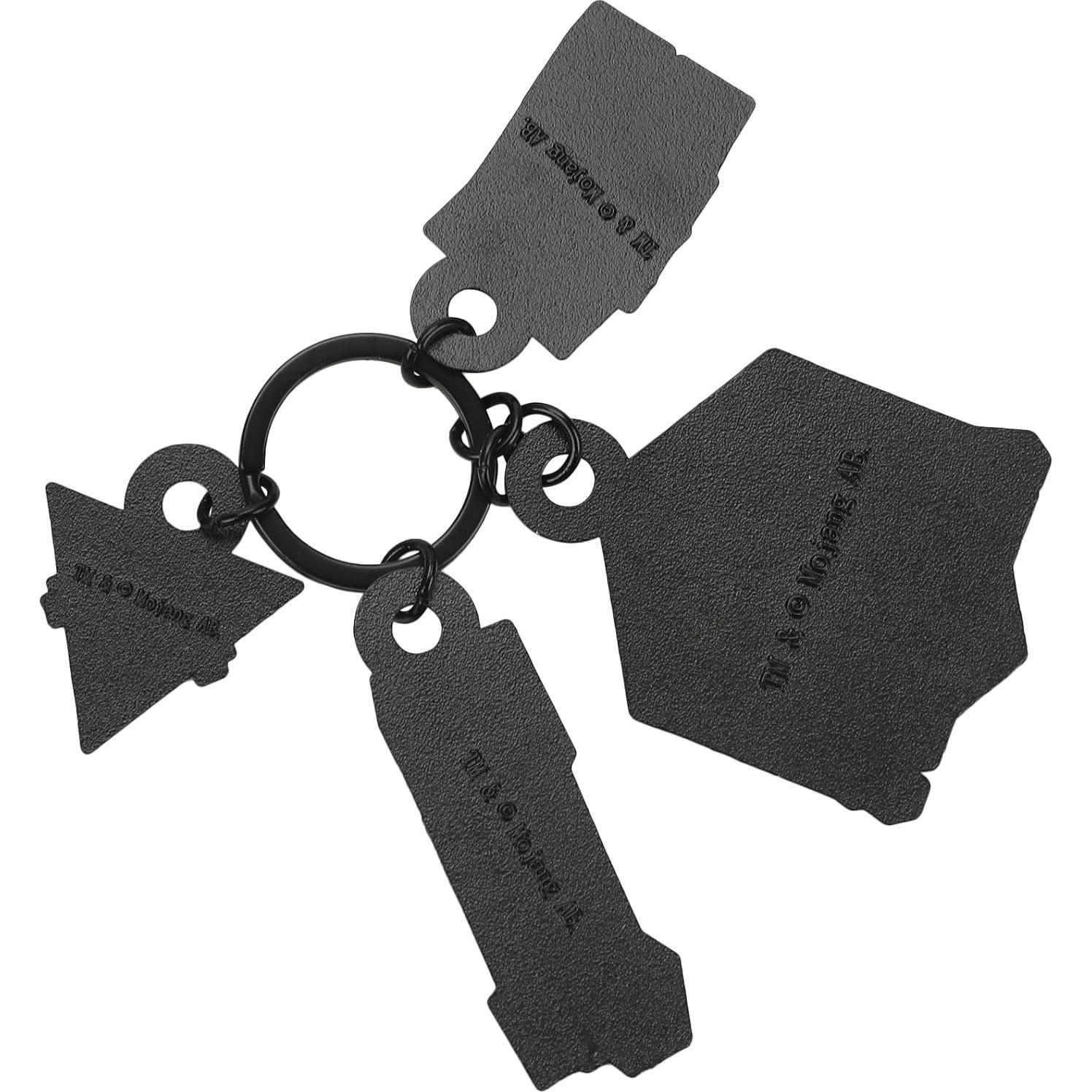 Llave con 4 charms Minecraft - Cerdo, Creeper, Pico, Tierra