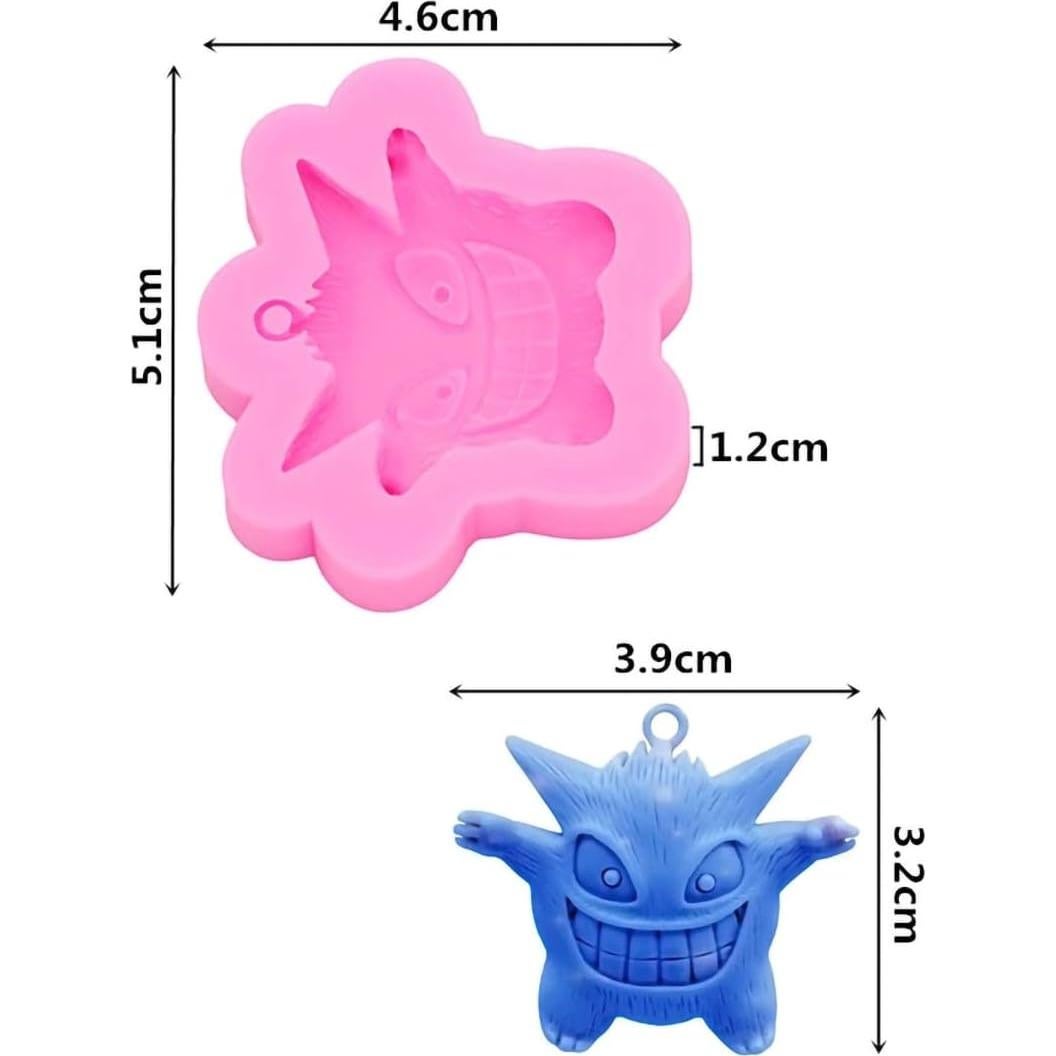 Molde de Silicona 3D para Llaveros Fantasmas Monstruos Anime