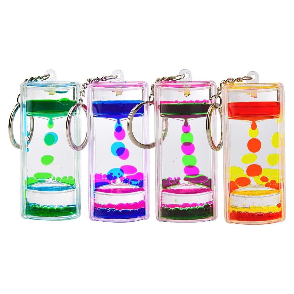 Llaveros de Movimiento Líquido CAILINK - Paquete de 4 para Niños