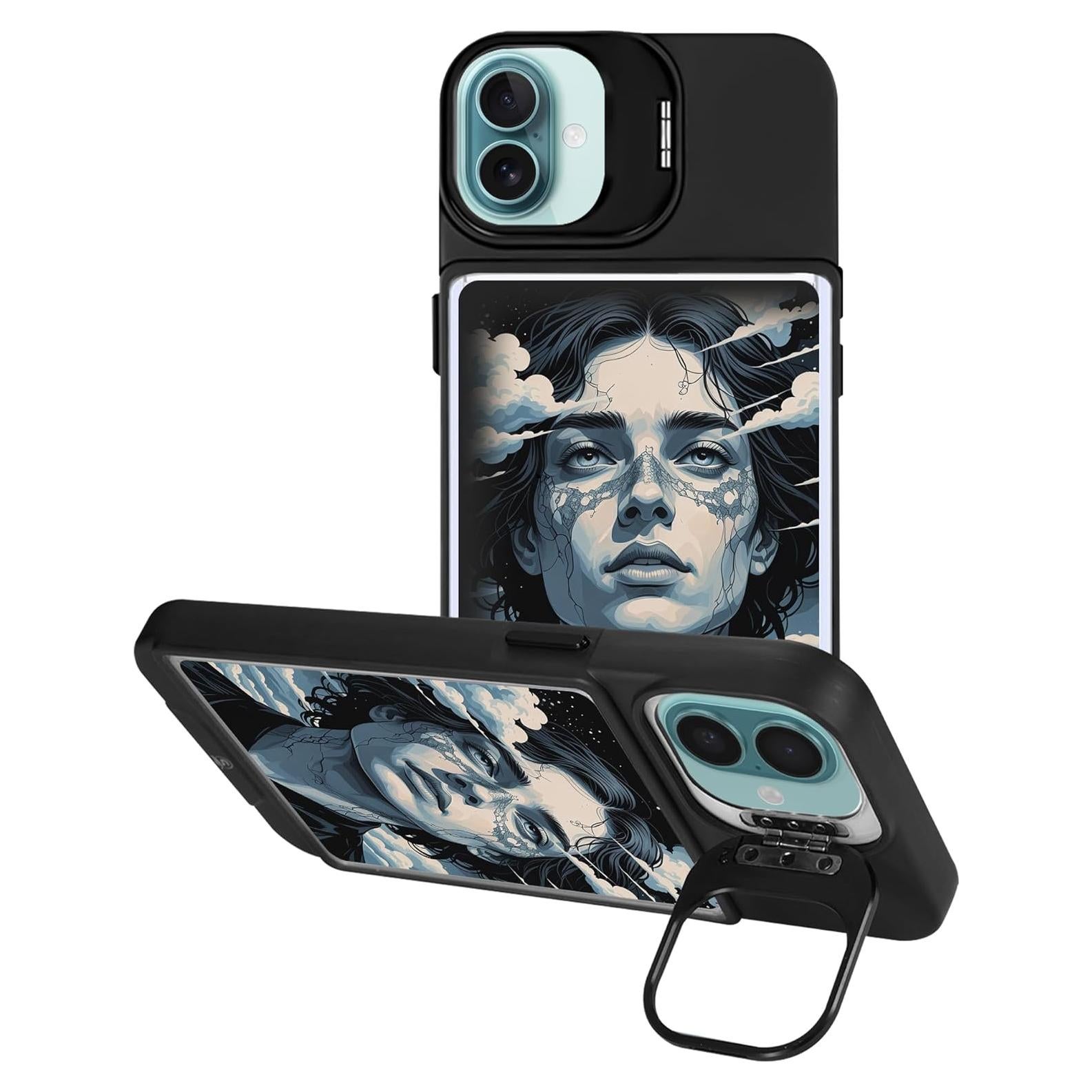 Funda protectora para iPhone 16 Superious con soporte y 5 fundas